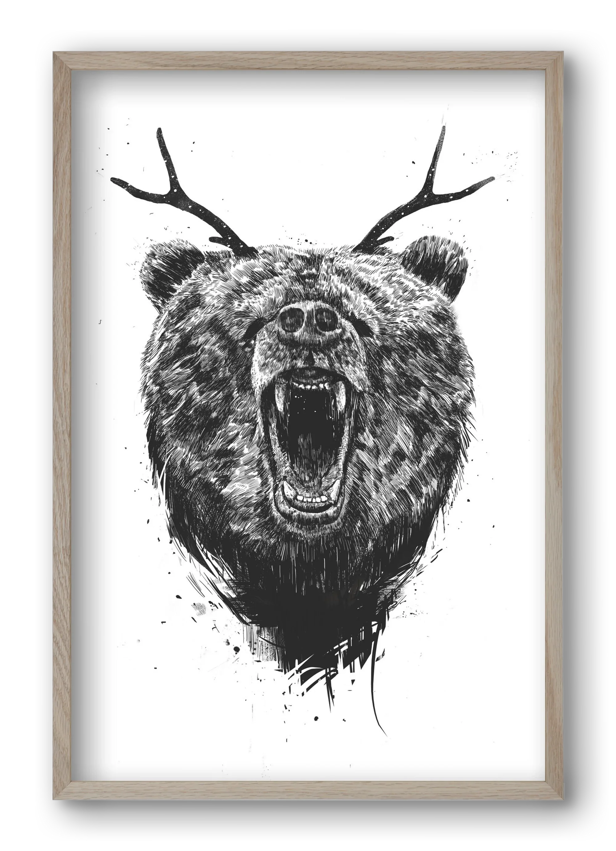 Angry bear with antlers - artbridge