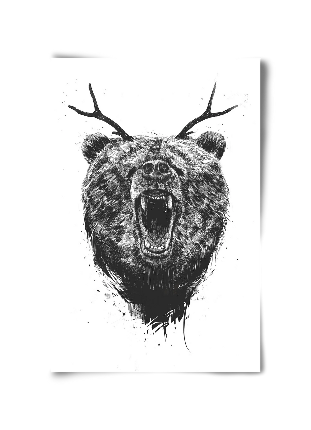 Angry bear with antlers - artbridge