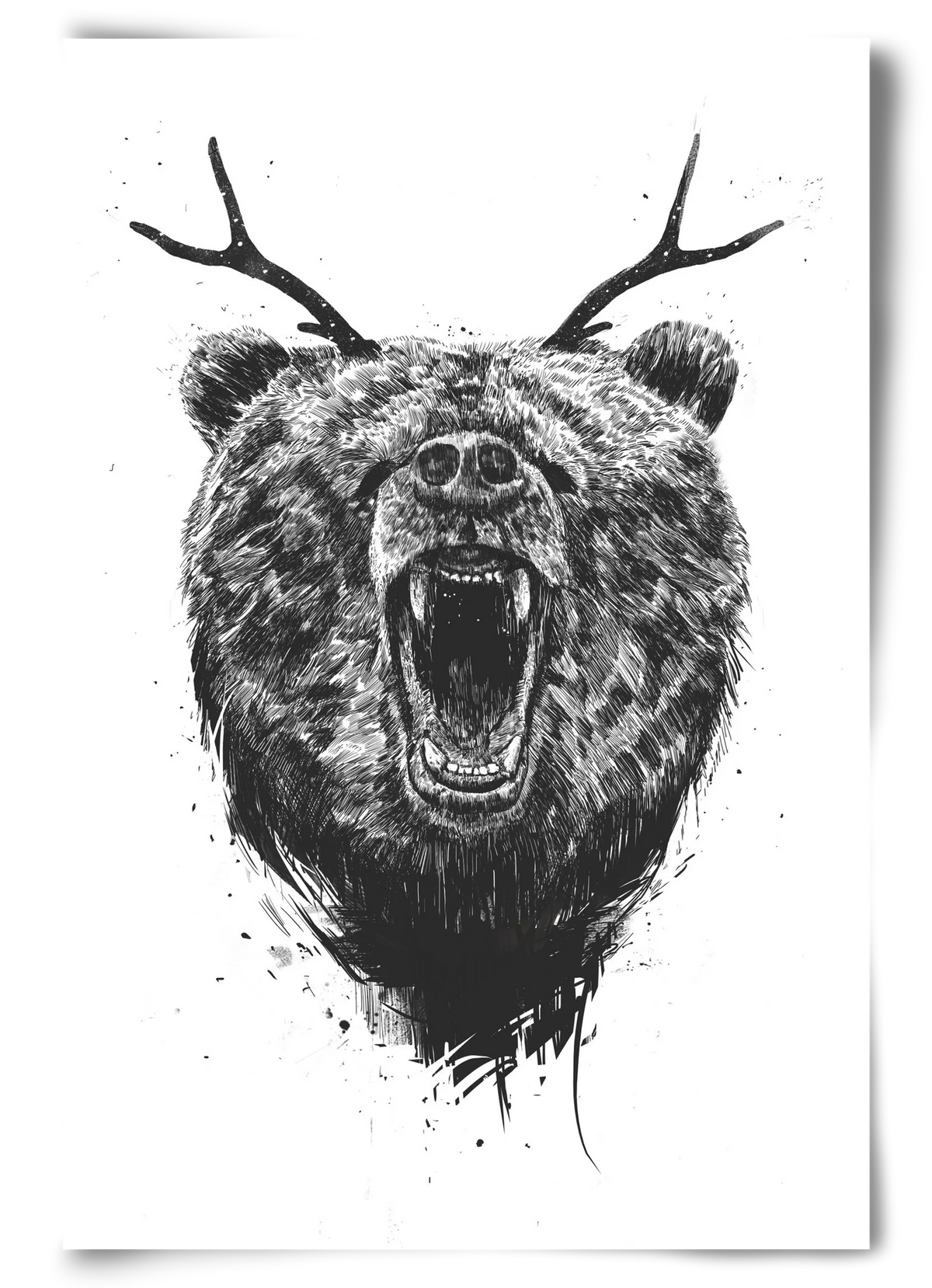 Angry bear with antlers - artbridge