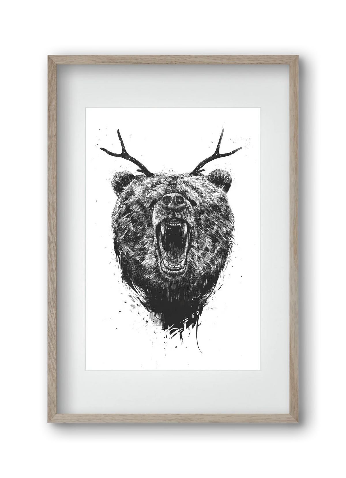 Angry bear with antlers - artbridge