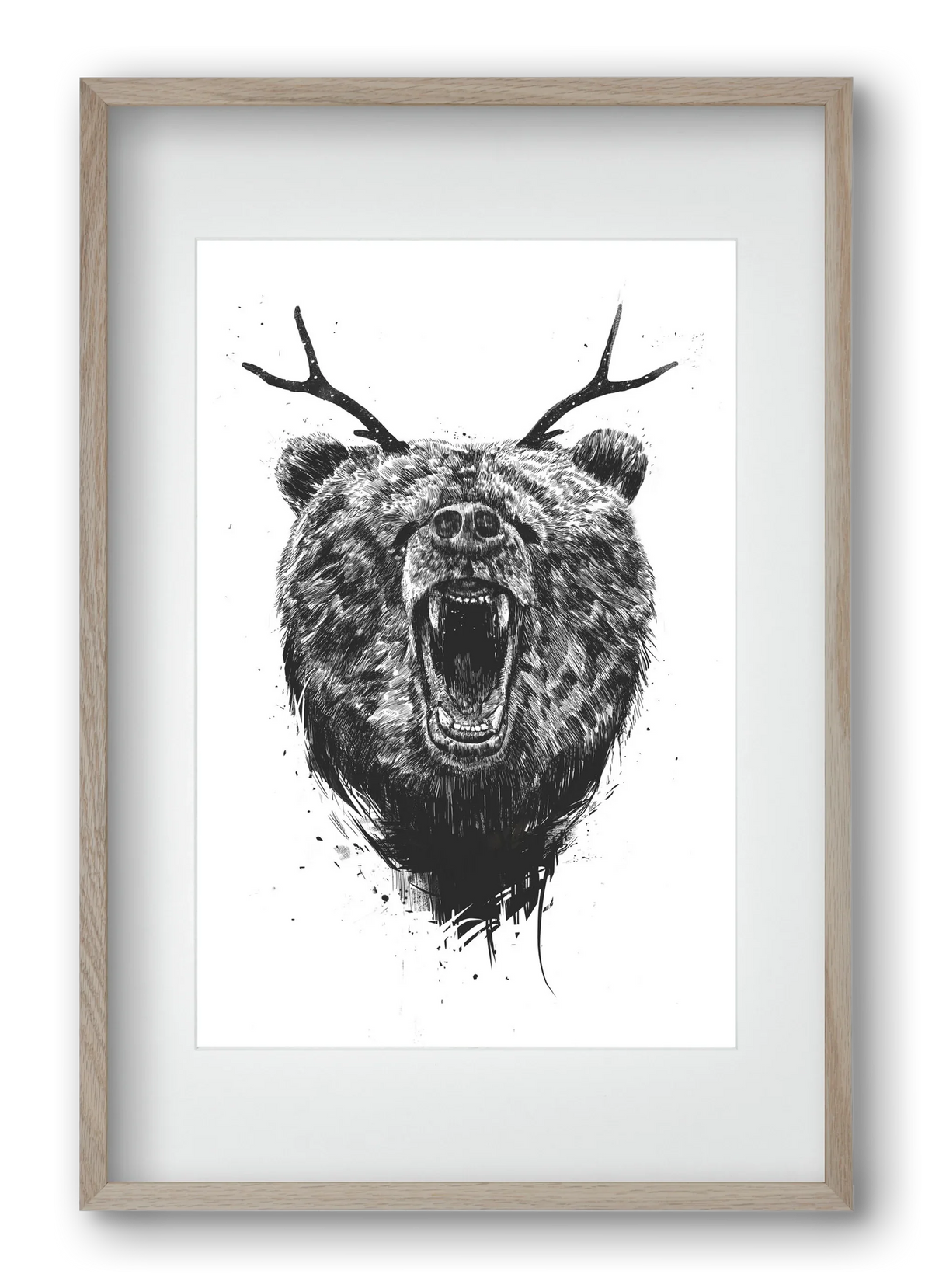 Angry bear with antlers - artbridge