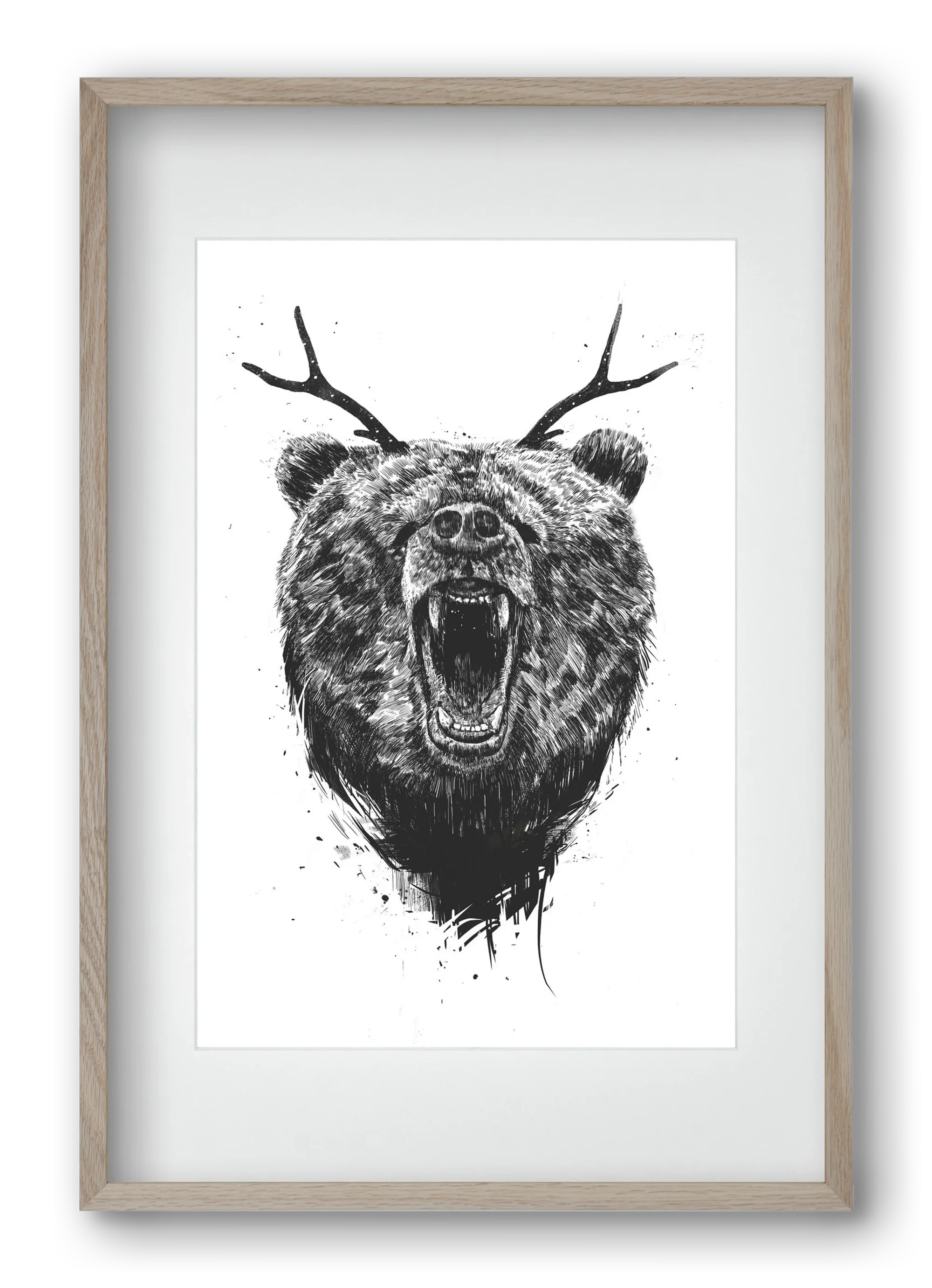 Angry bear with antlers - artbridge