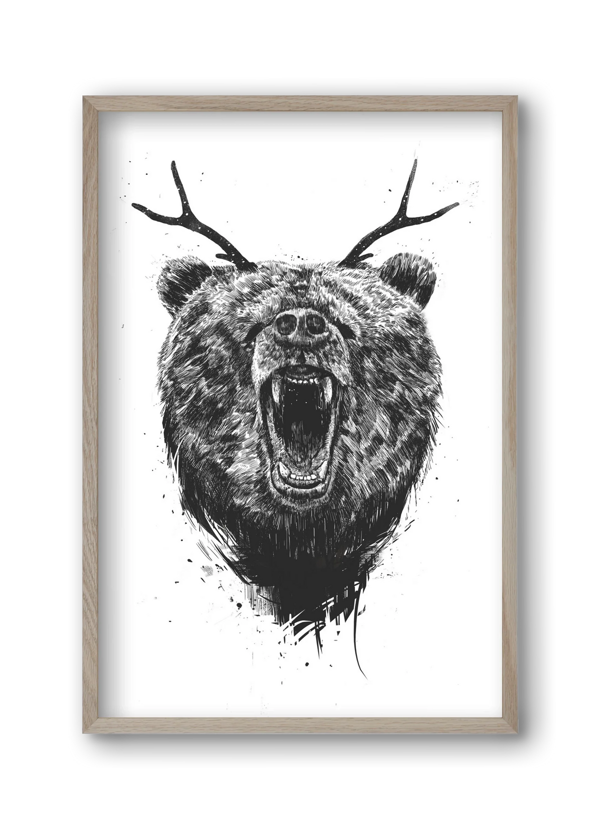 Angry bear with antlers - artbridge