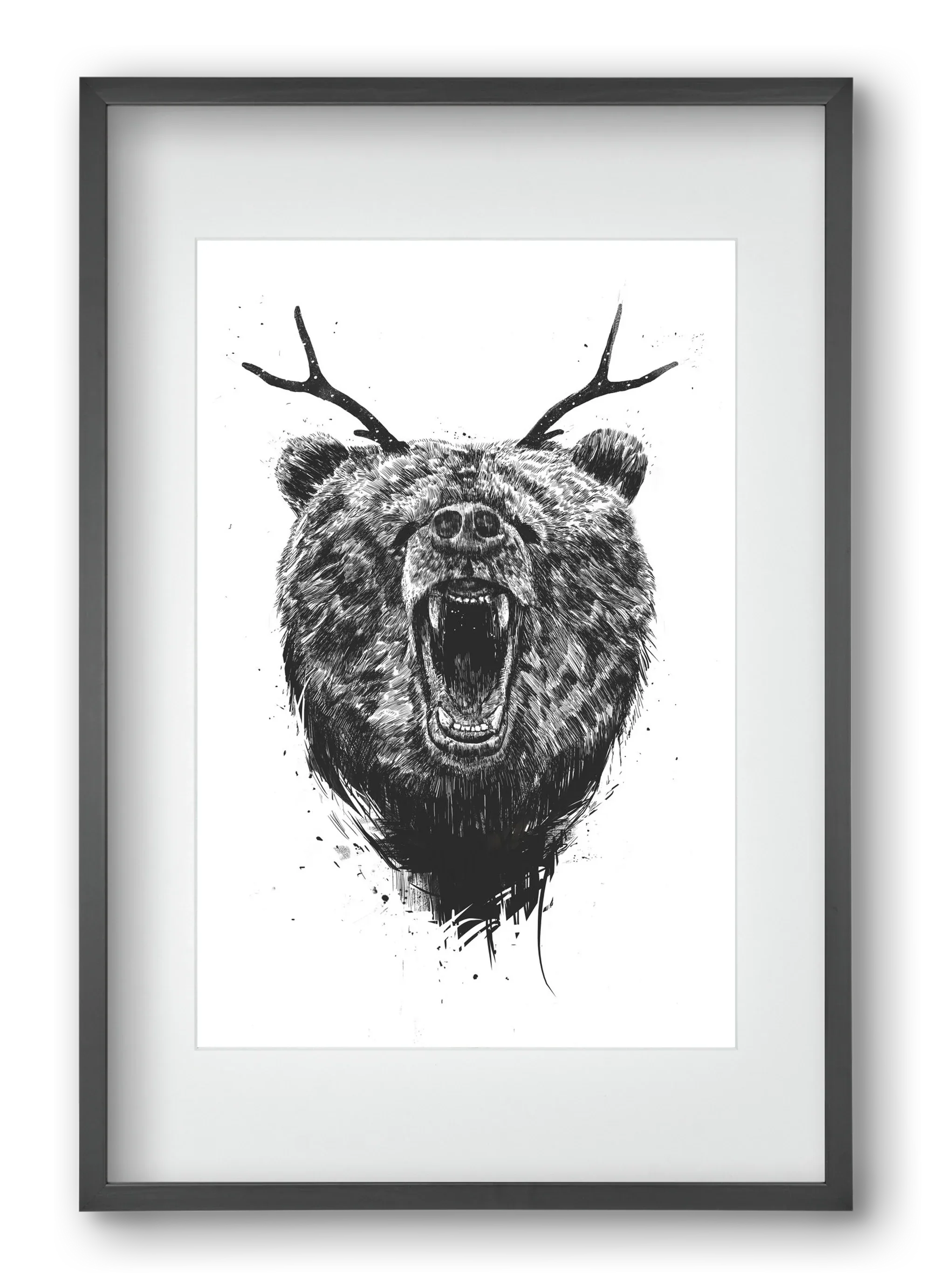 Angry bear with antlers - artbridge