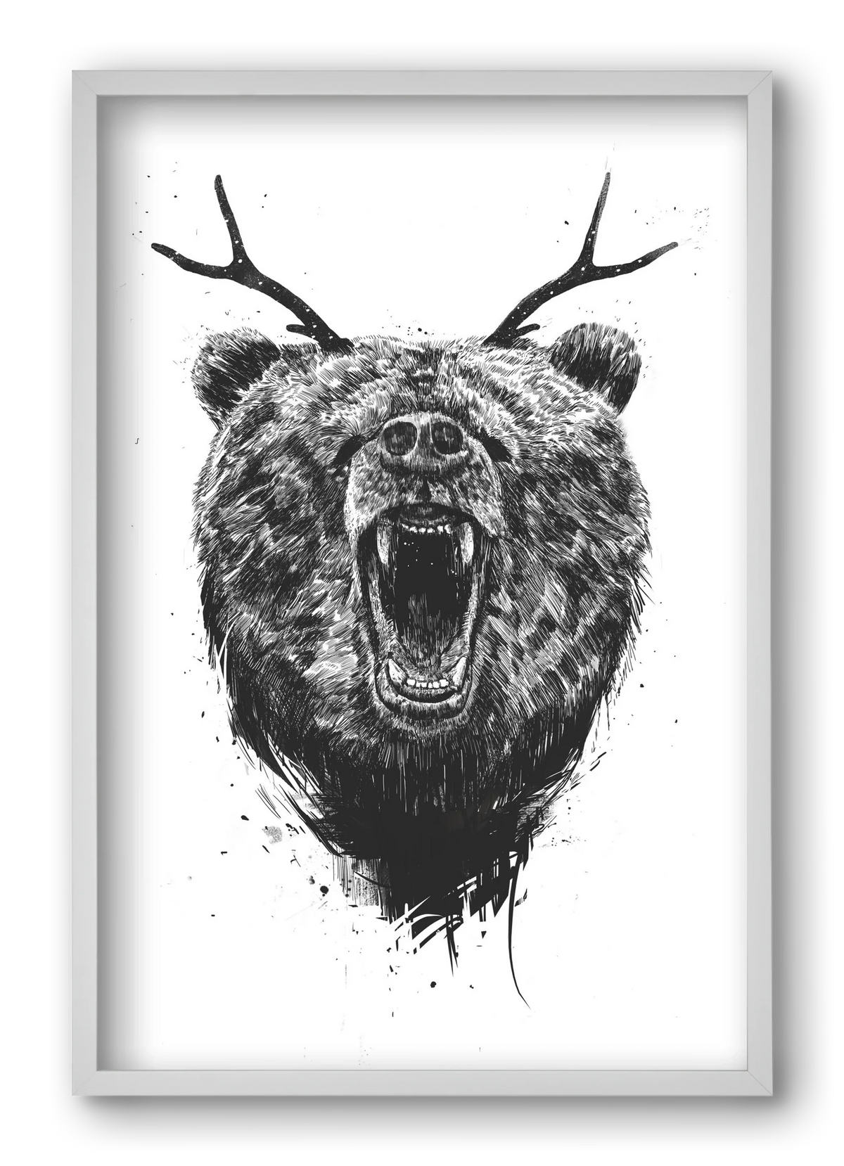 Angry bear with antlers - artbridge