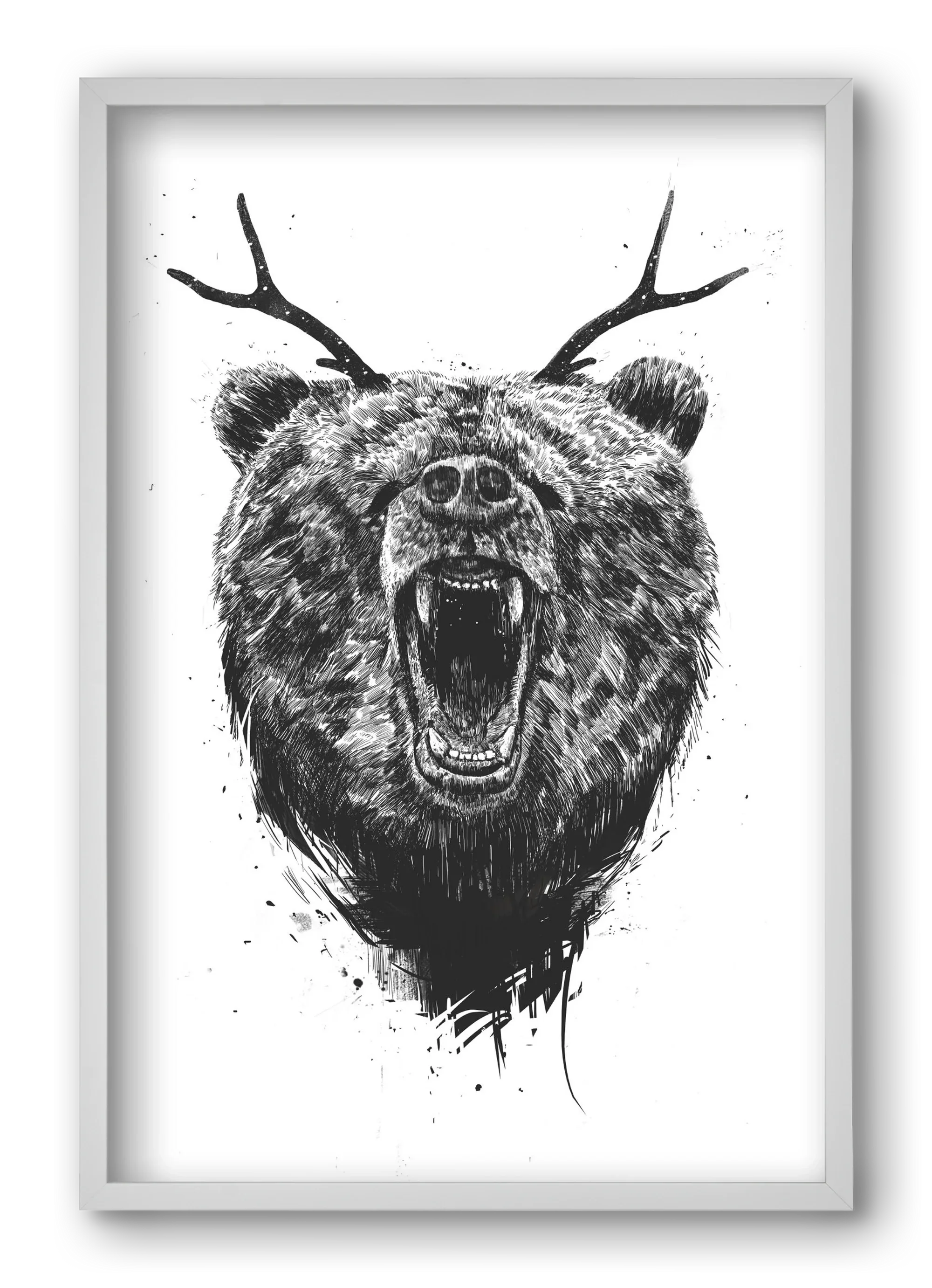 Angry bear with antlers - artbridge