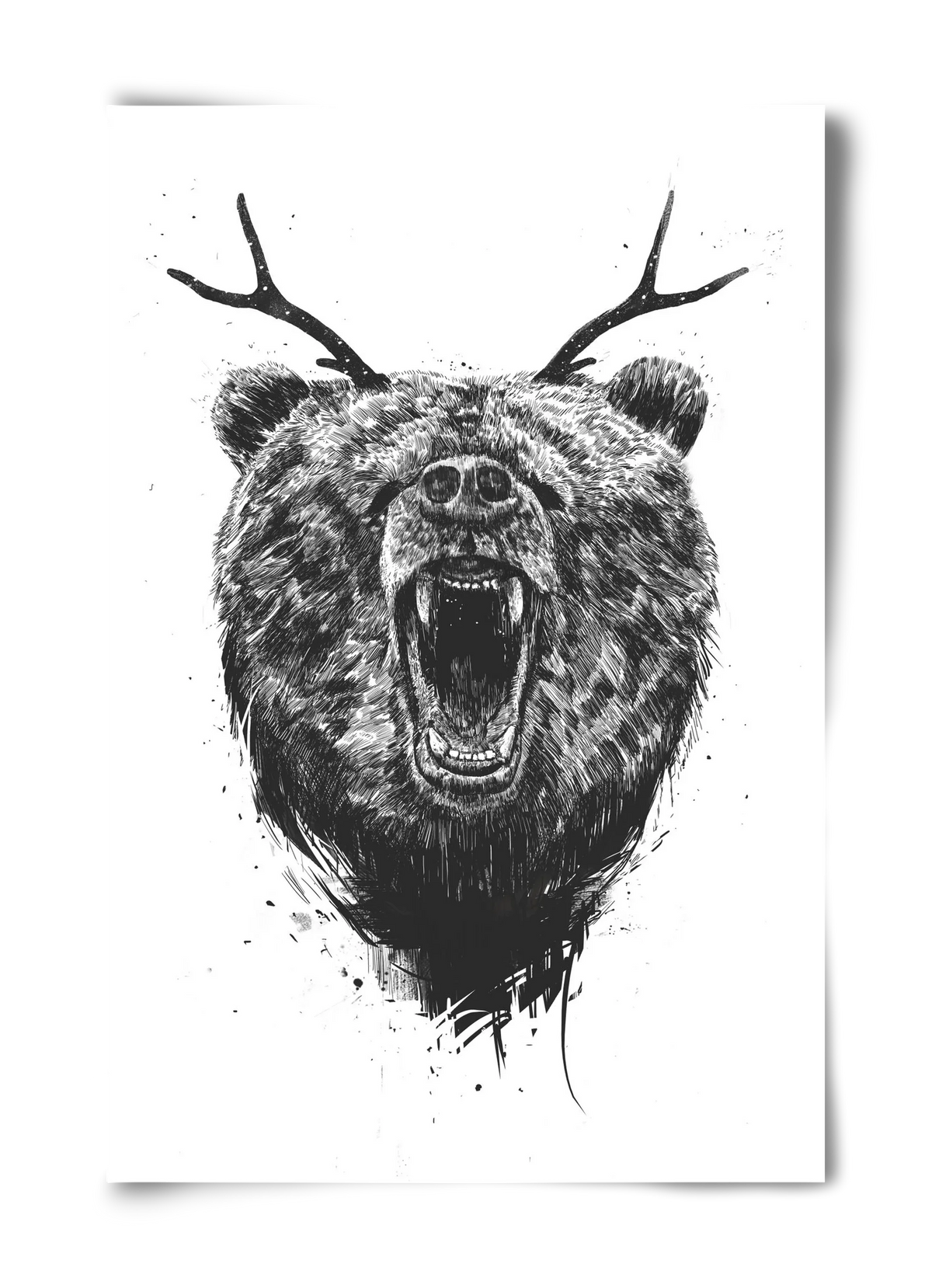 Angry bear with antlers - artbridge