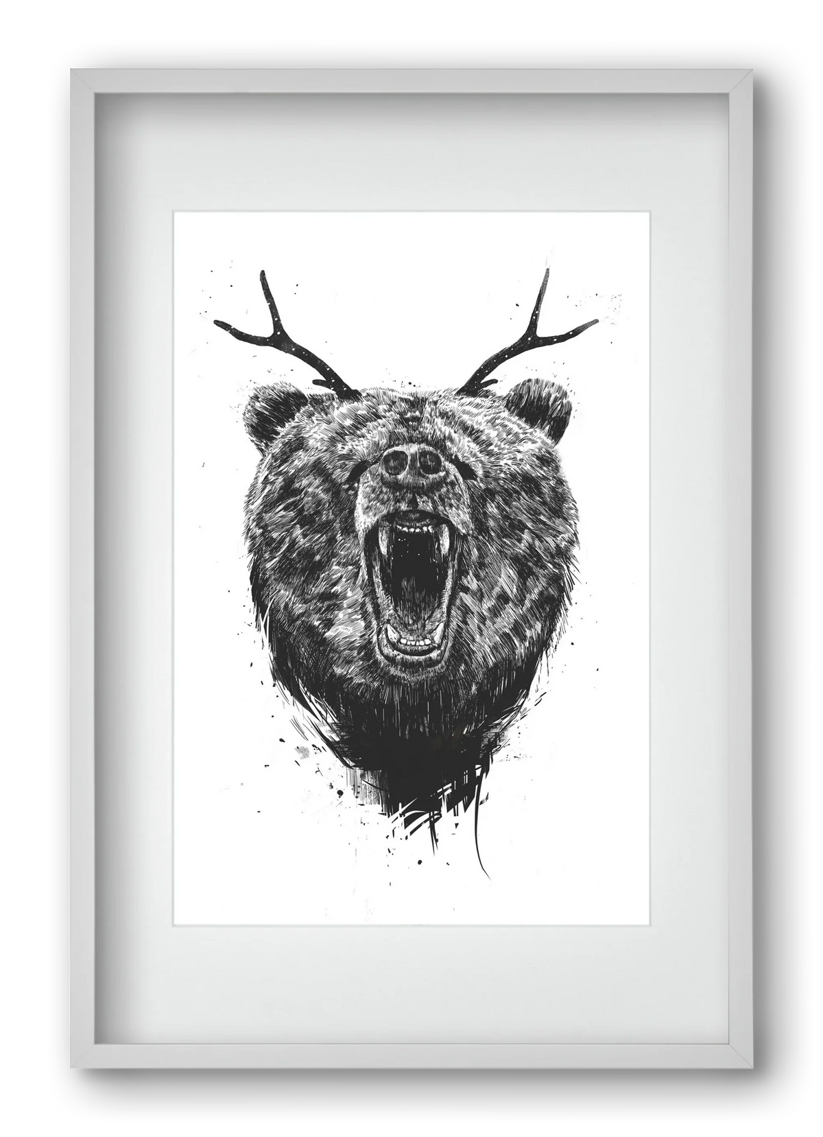 Angry bear with antlers - artbridge