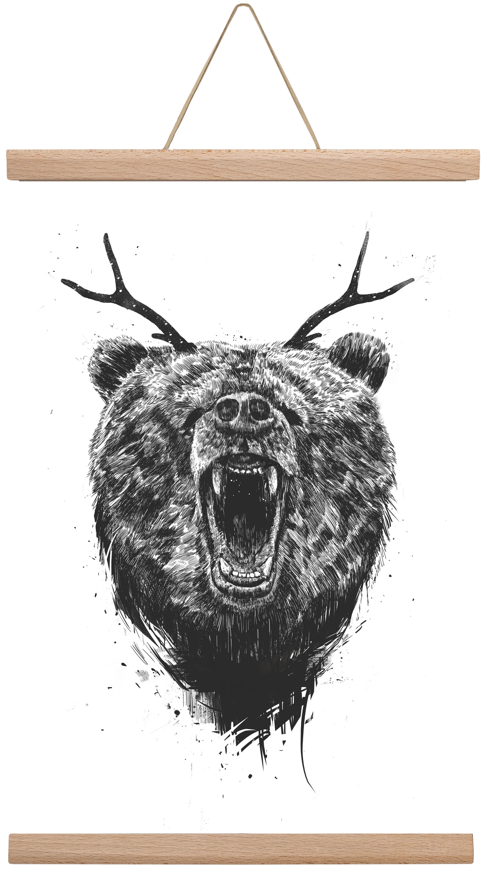 Angry bear with antlers - artbridge
