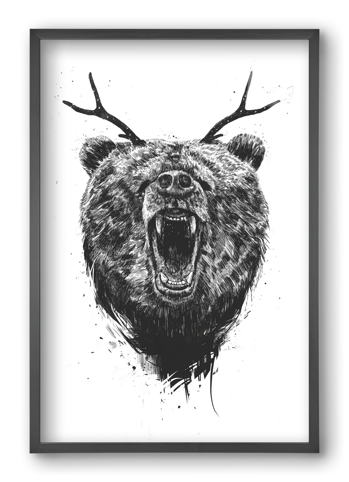 Angry bear with antlers - artbridge