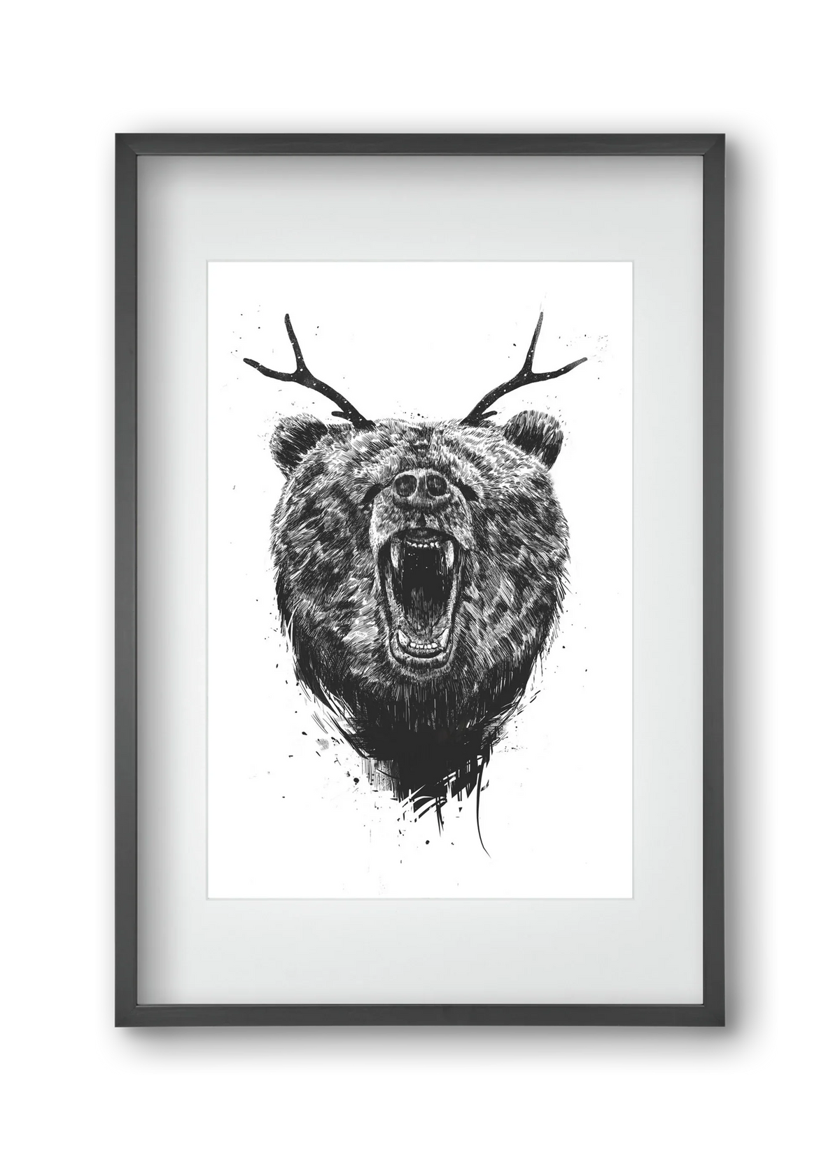 Angry bear with antlers - artbridge