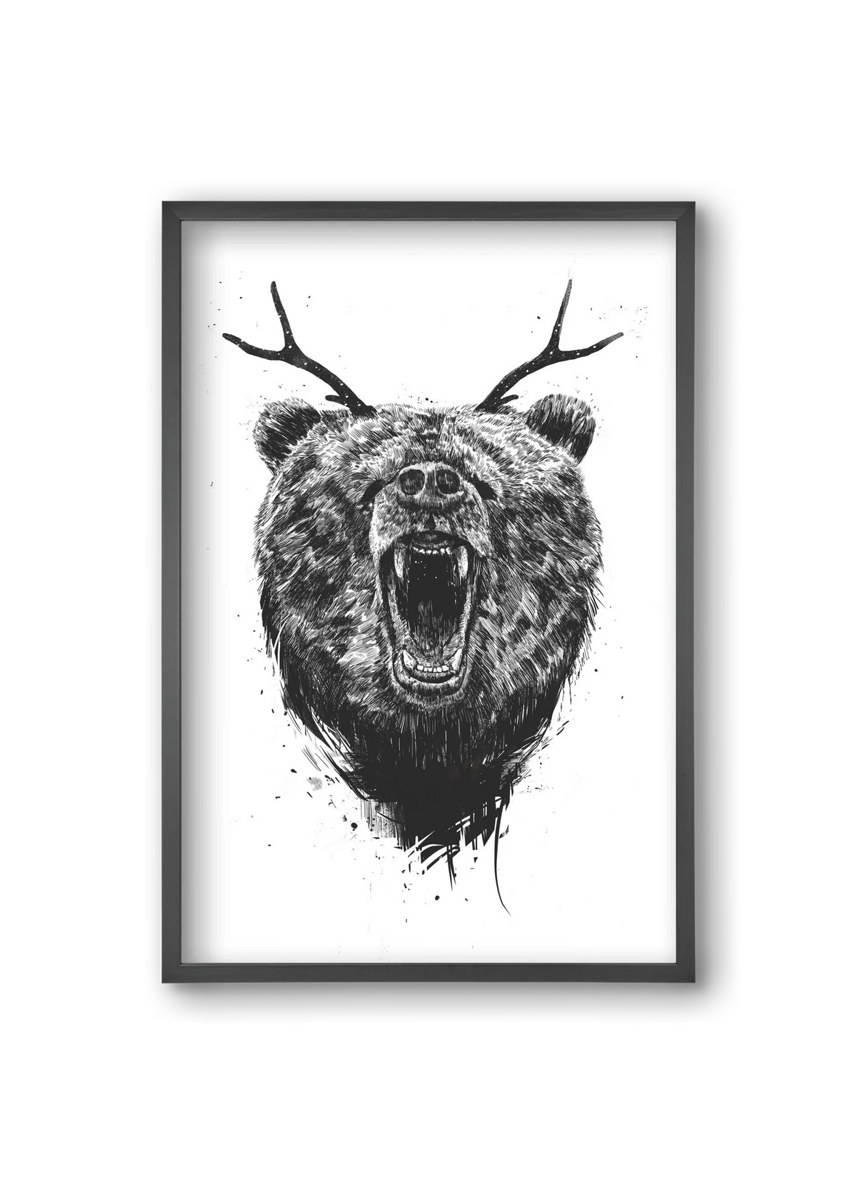 Angry bear with antlers - artbridge