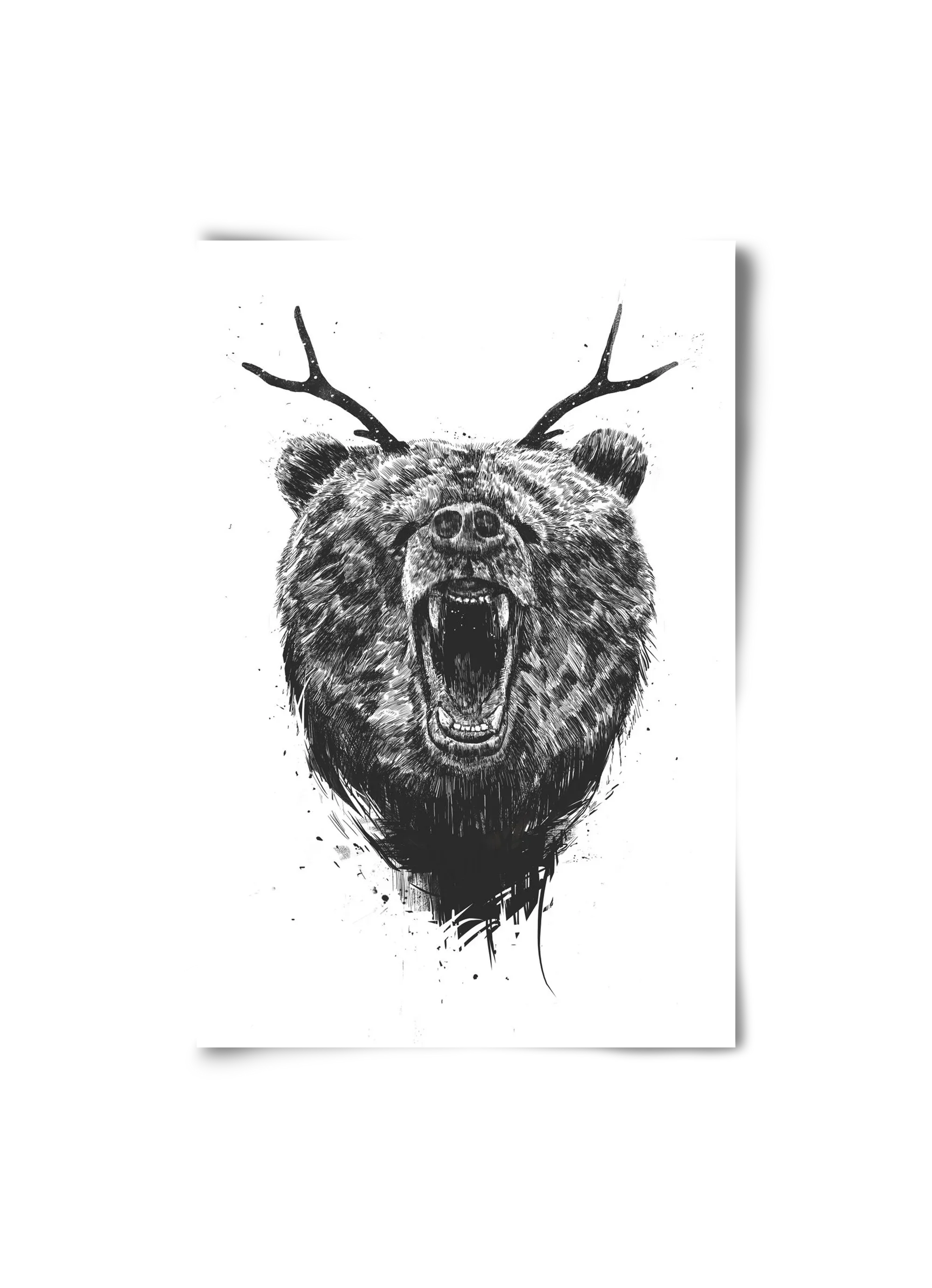Angry bear with antlers - artbridge