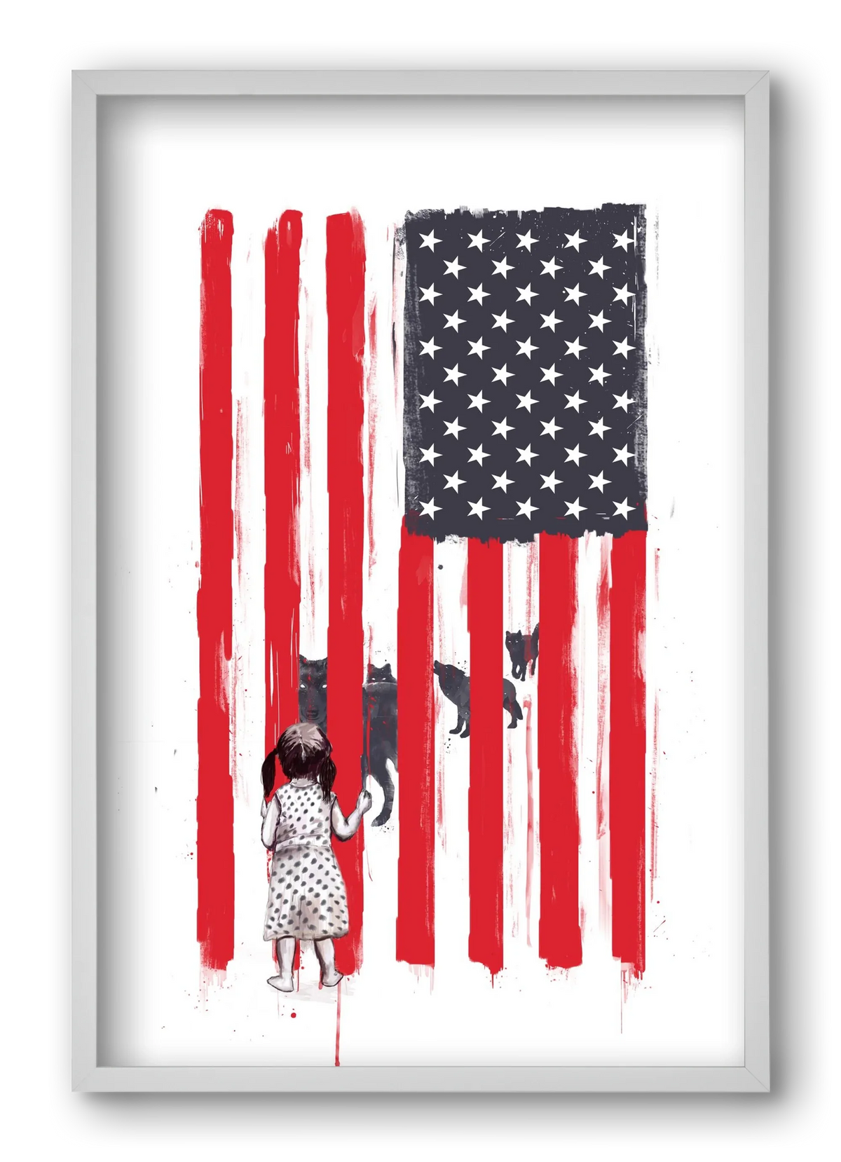 Little girl and wolves - artbridge