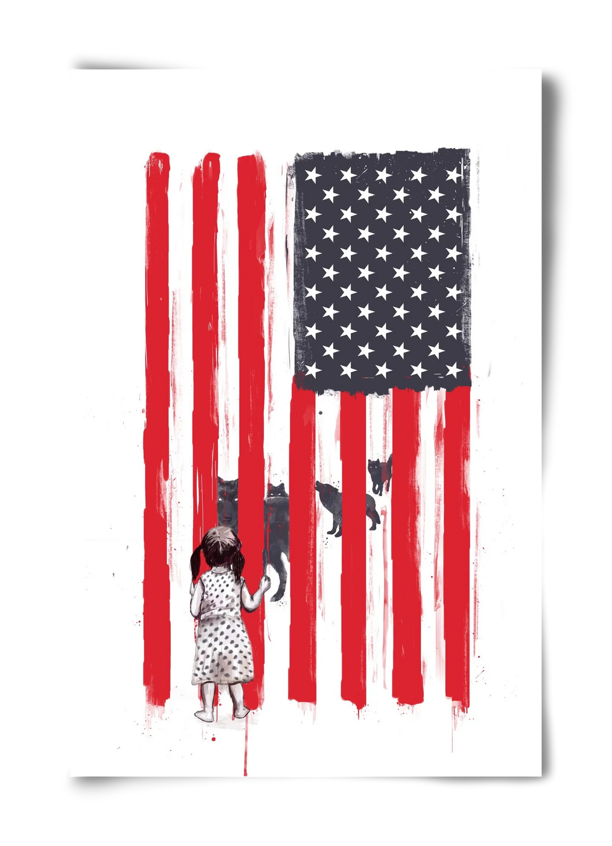 Little girl and wolves - artbridge