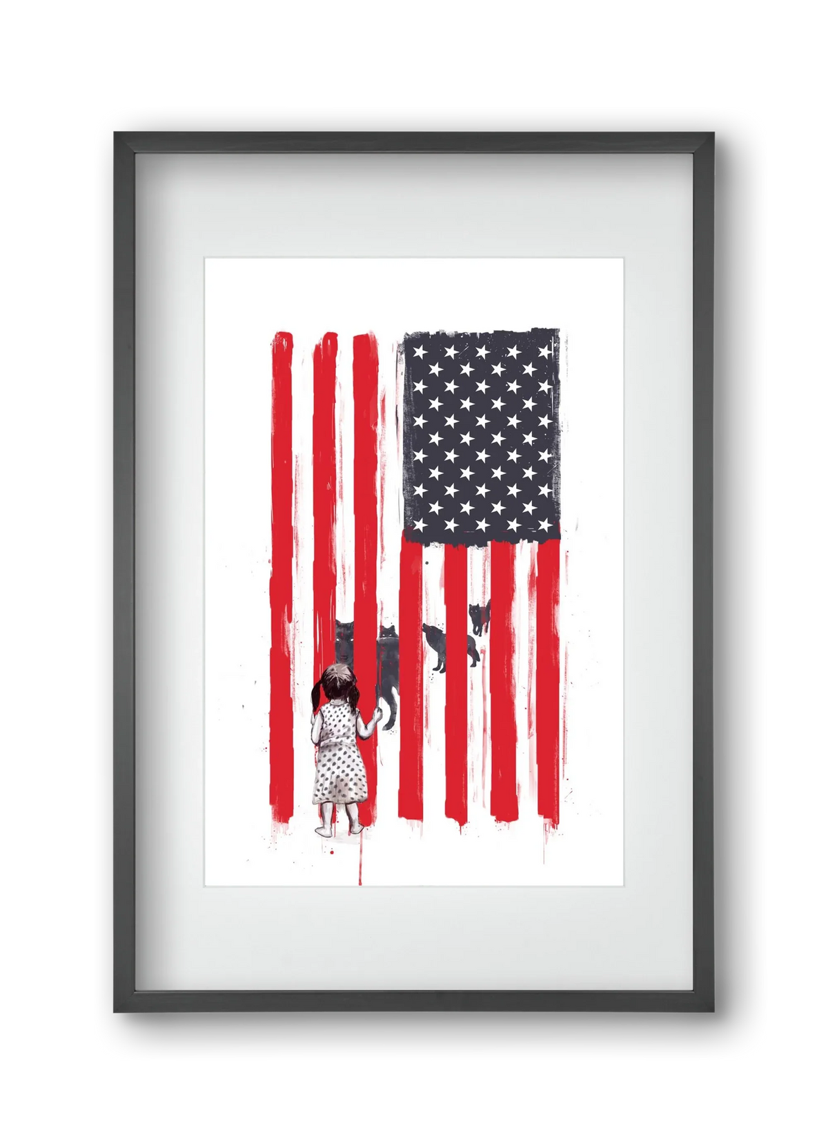 Little girl and wolves - artbridge