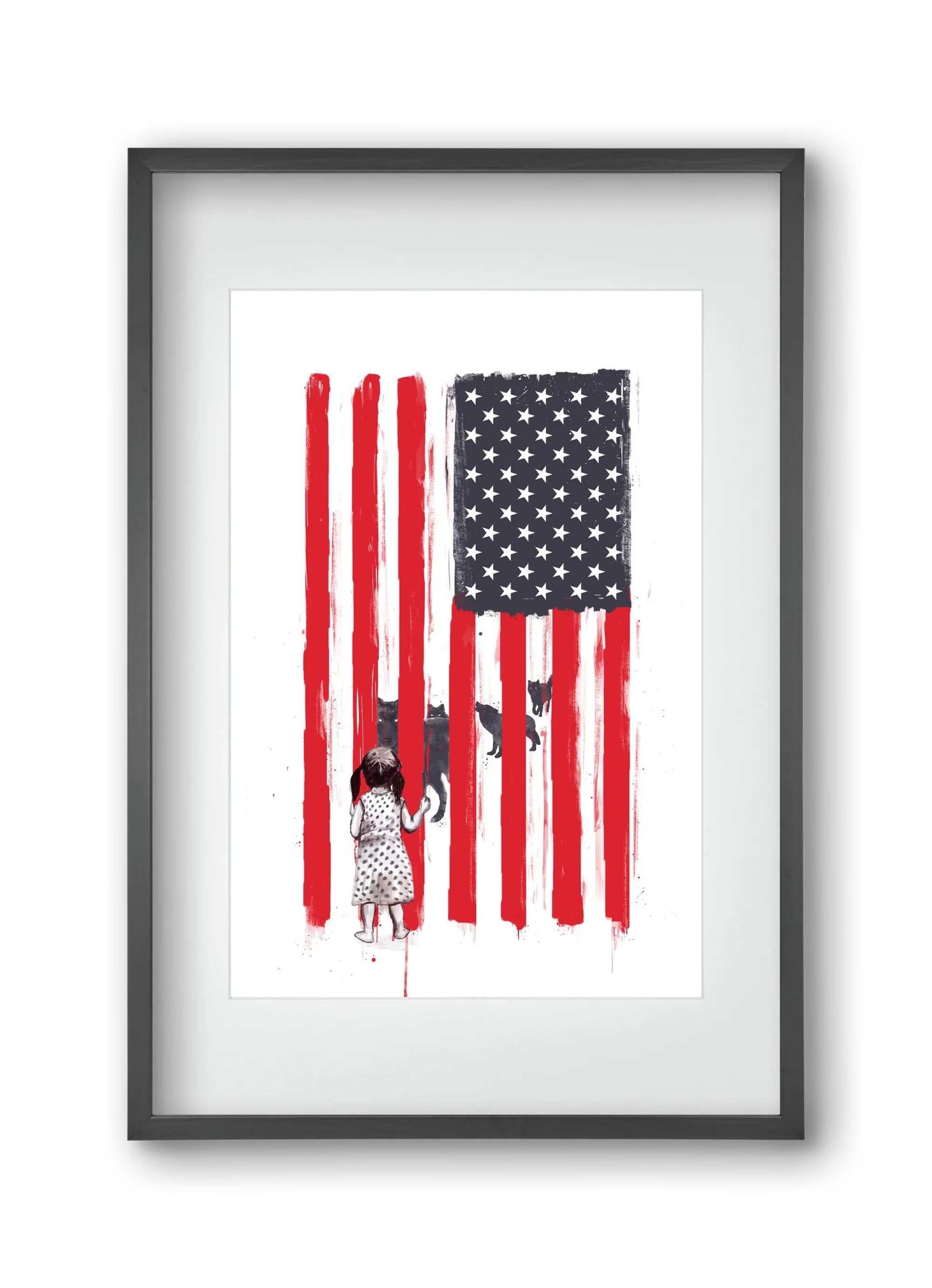 Little girl and wolves - artbridge