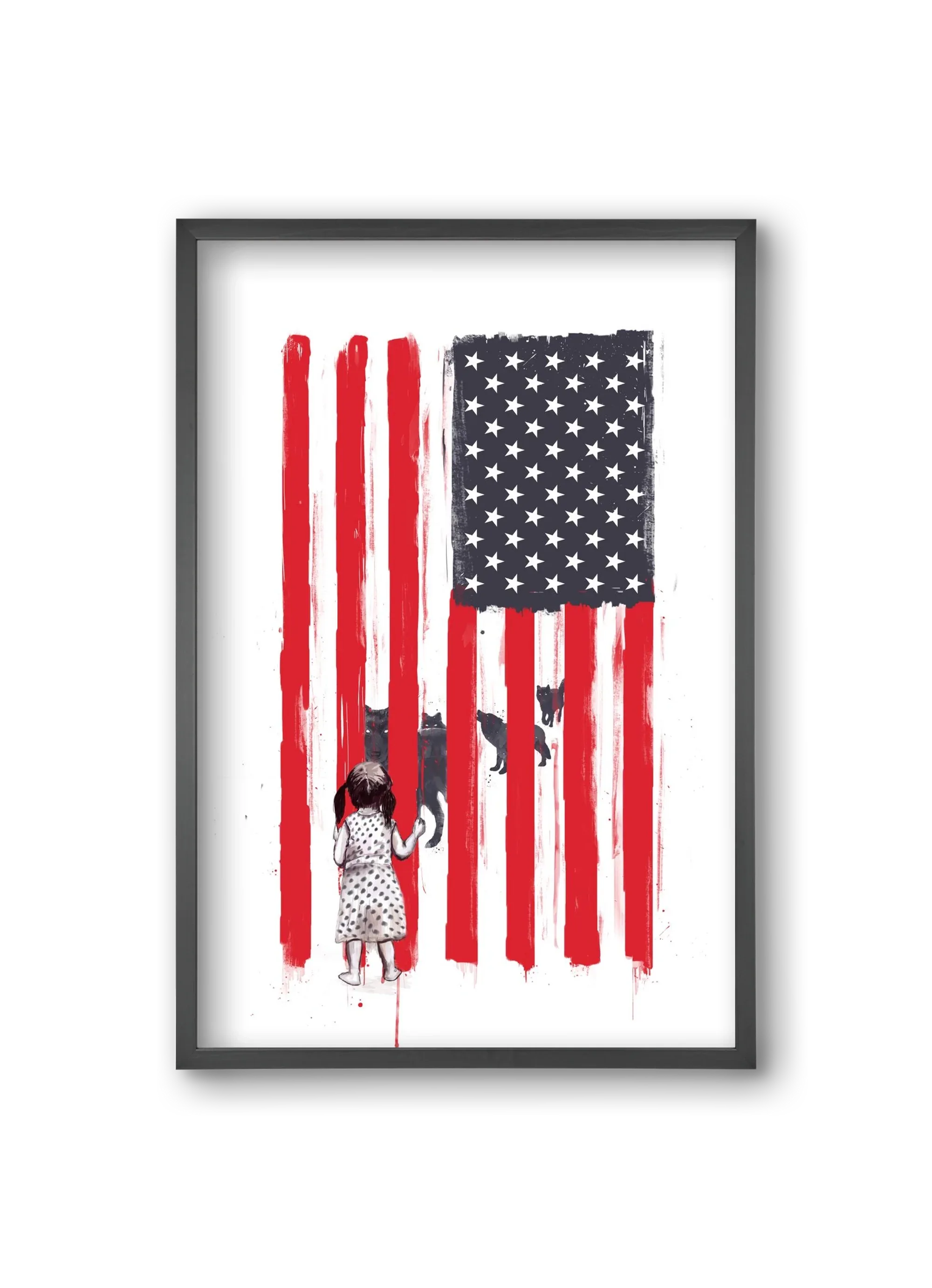 Little girl and wolves - artbridge