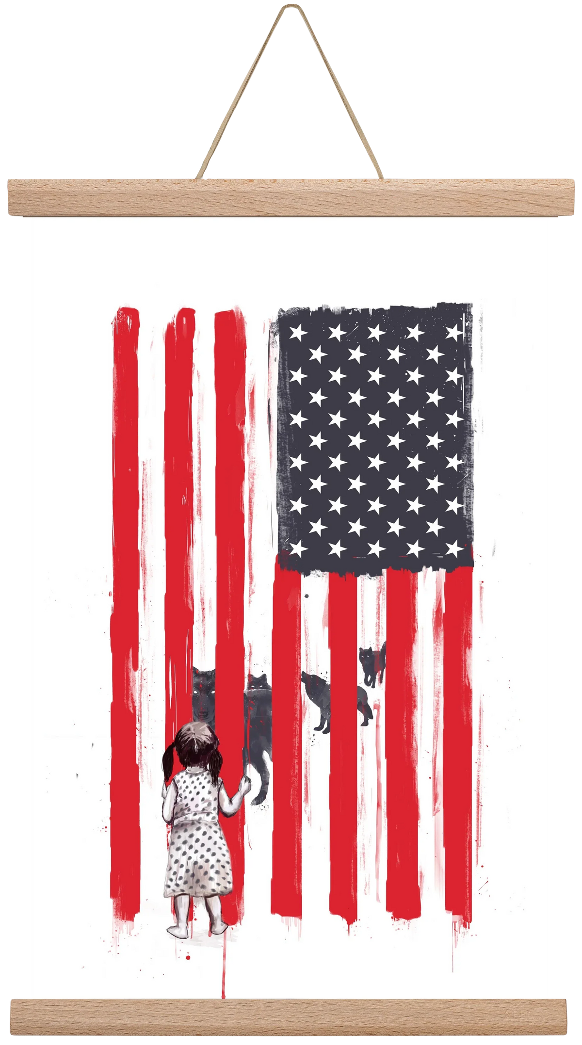 Little girl and wolves - artbridge
