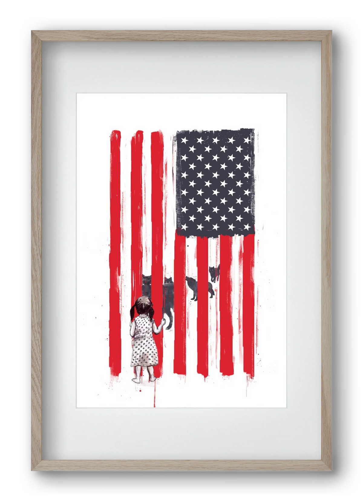 Little girl and wolves - artbridge