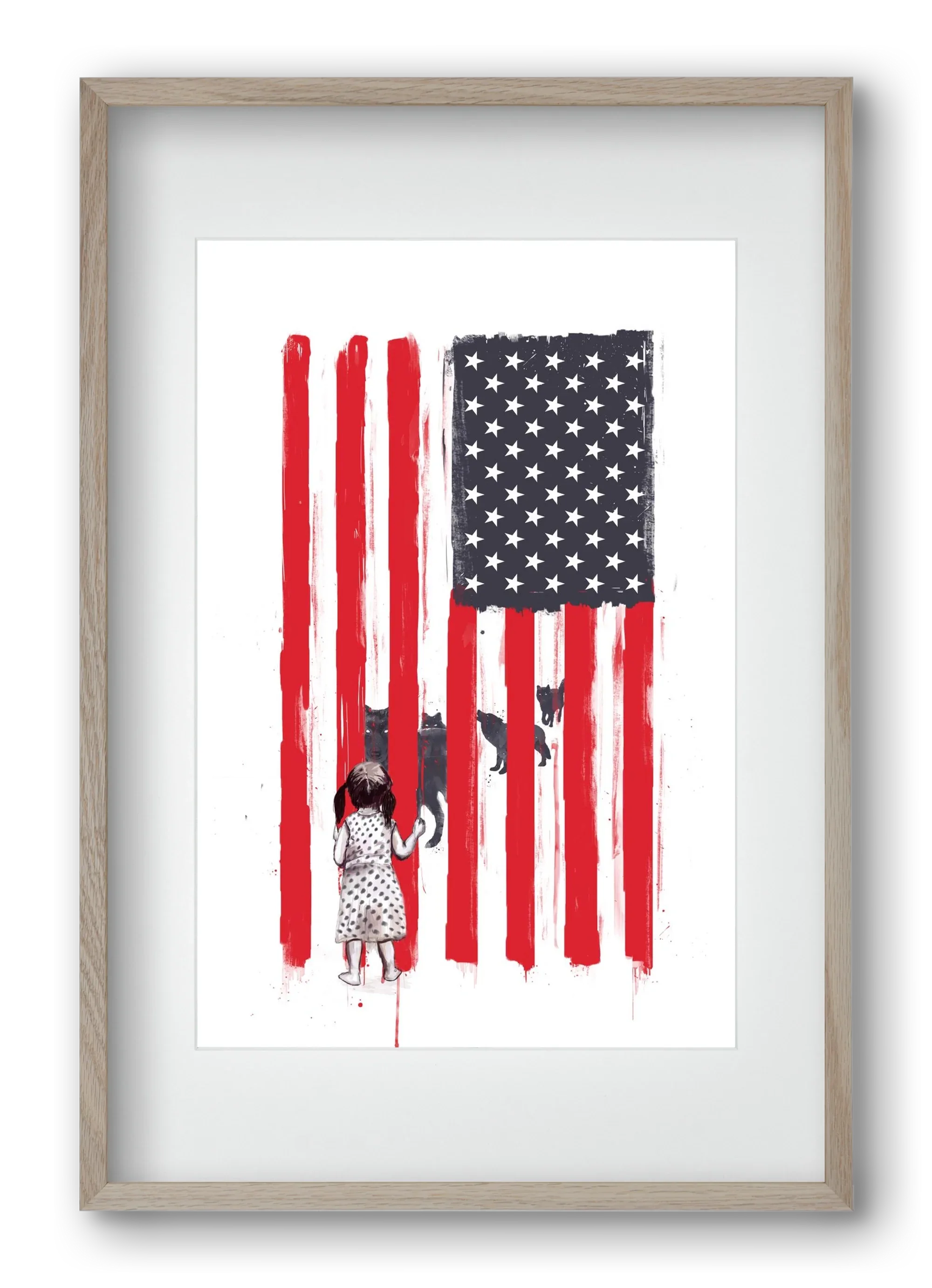 Little girl and wolves - artbridge