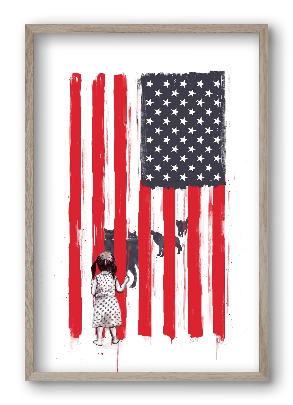 Little girl and wolves - artbridge
