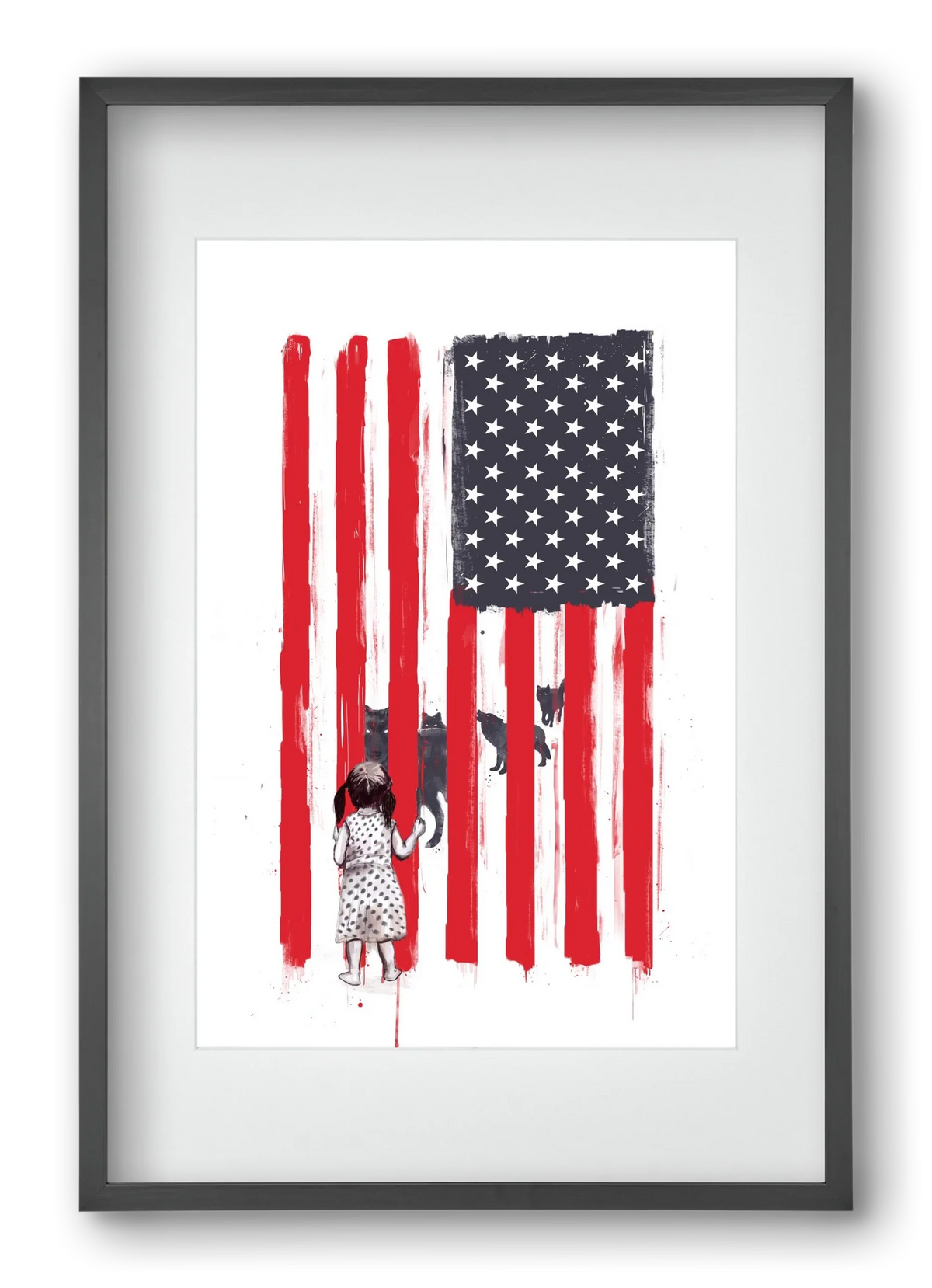 Little girl and wolves - artbridge