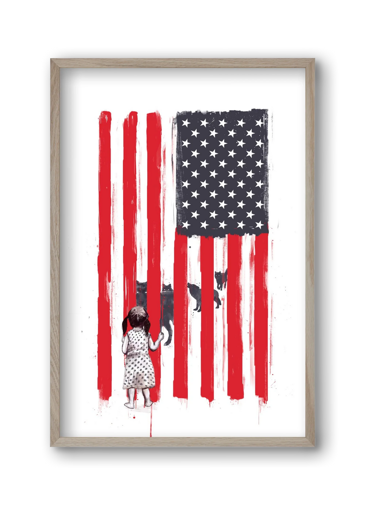 Little girl and wolves - artbridge