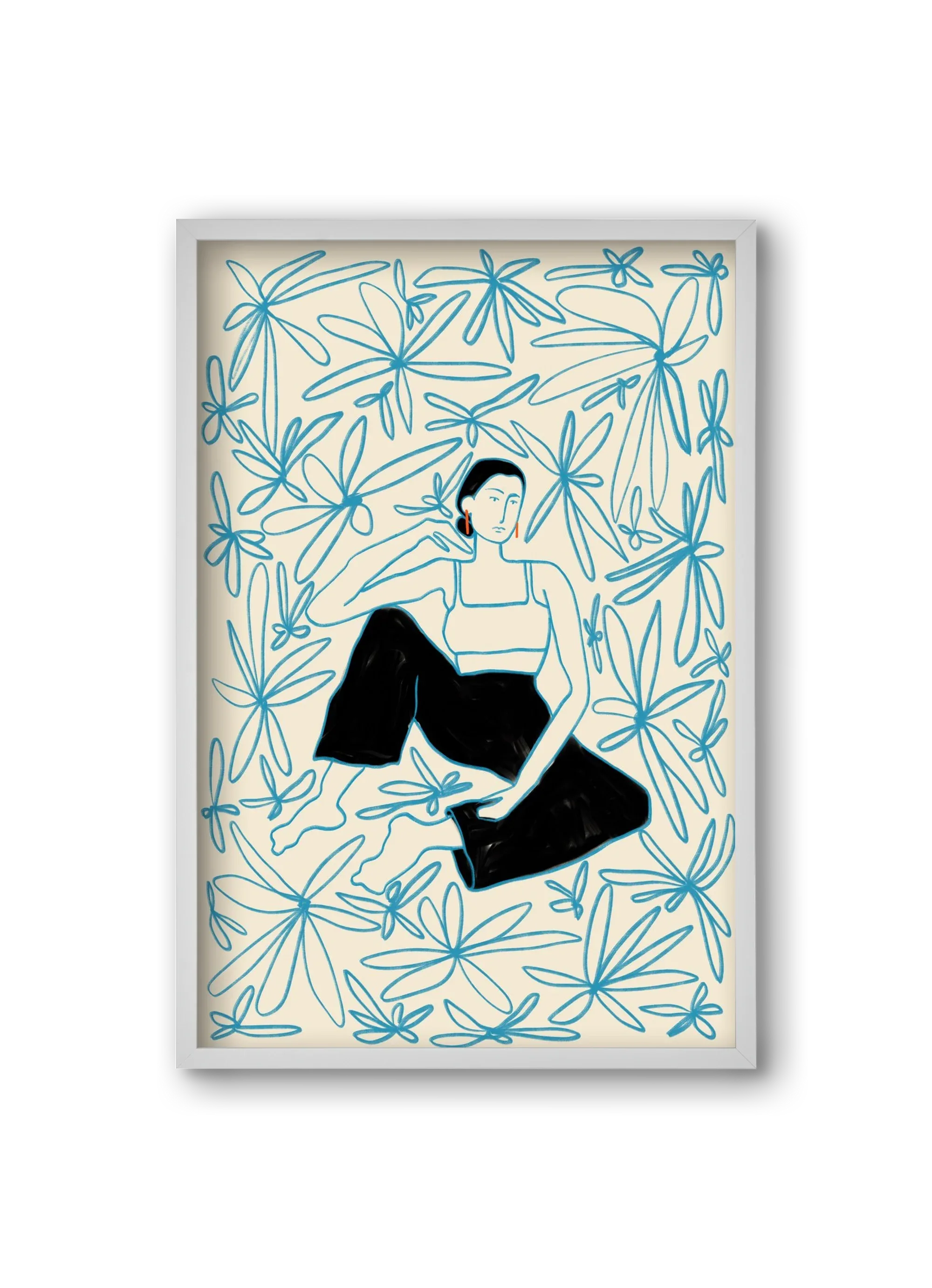 Woman in a field of flowers - artbridge