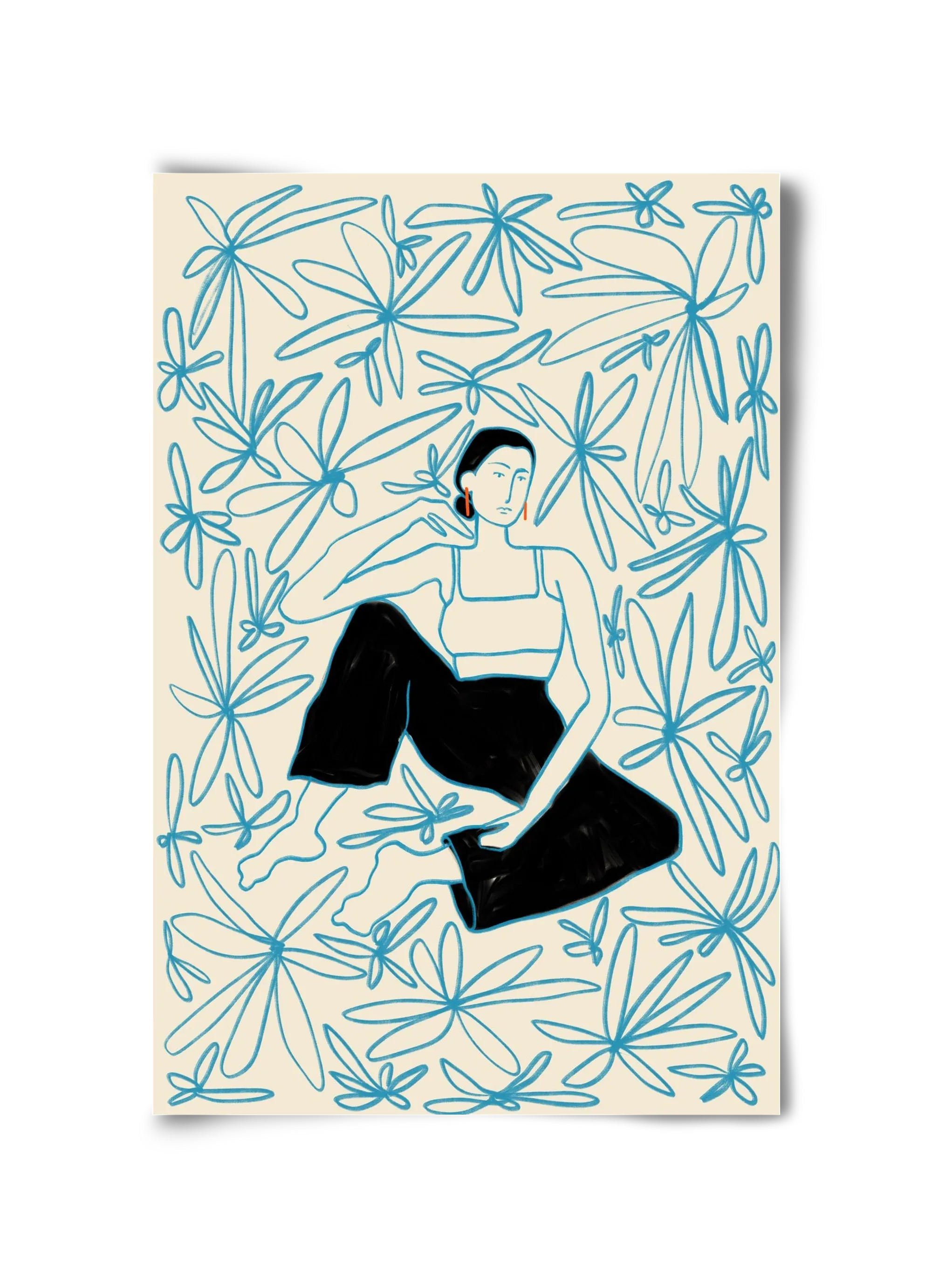 Woman in a field of flowers - artbridge