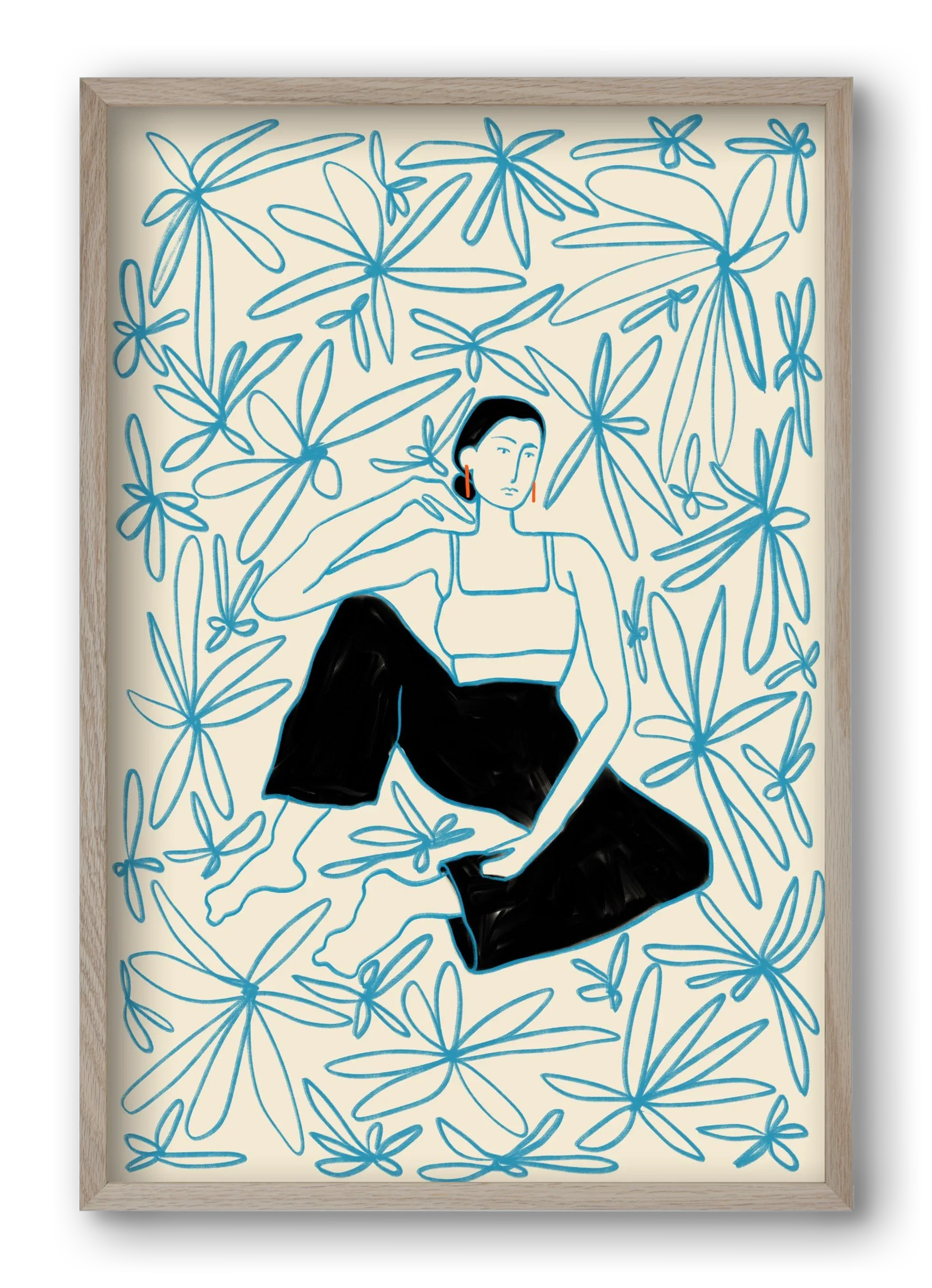 Woman in a field of flowers - artbridge