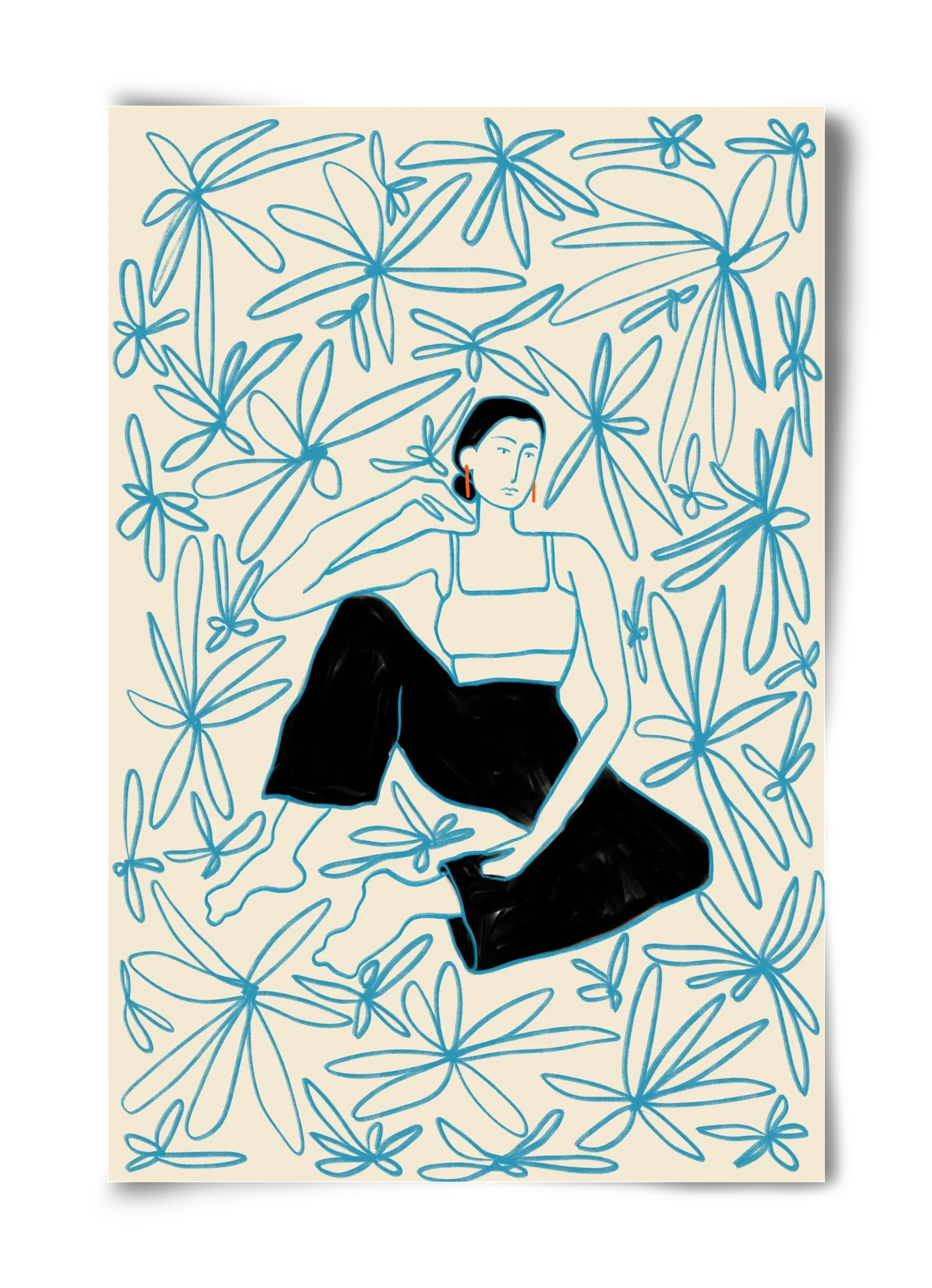 Woman in a field of flowers - artbridge