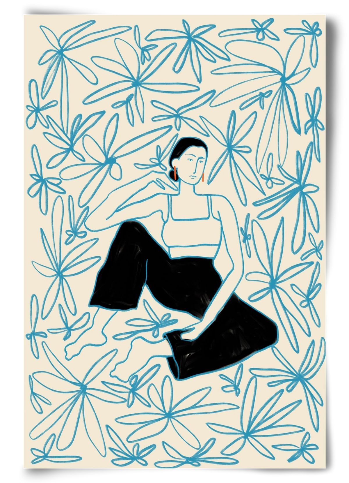 Woman in a field of flowers - artbridge