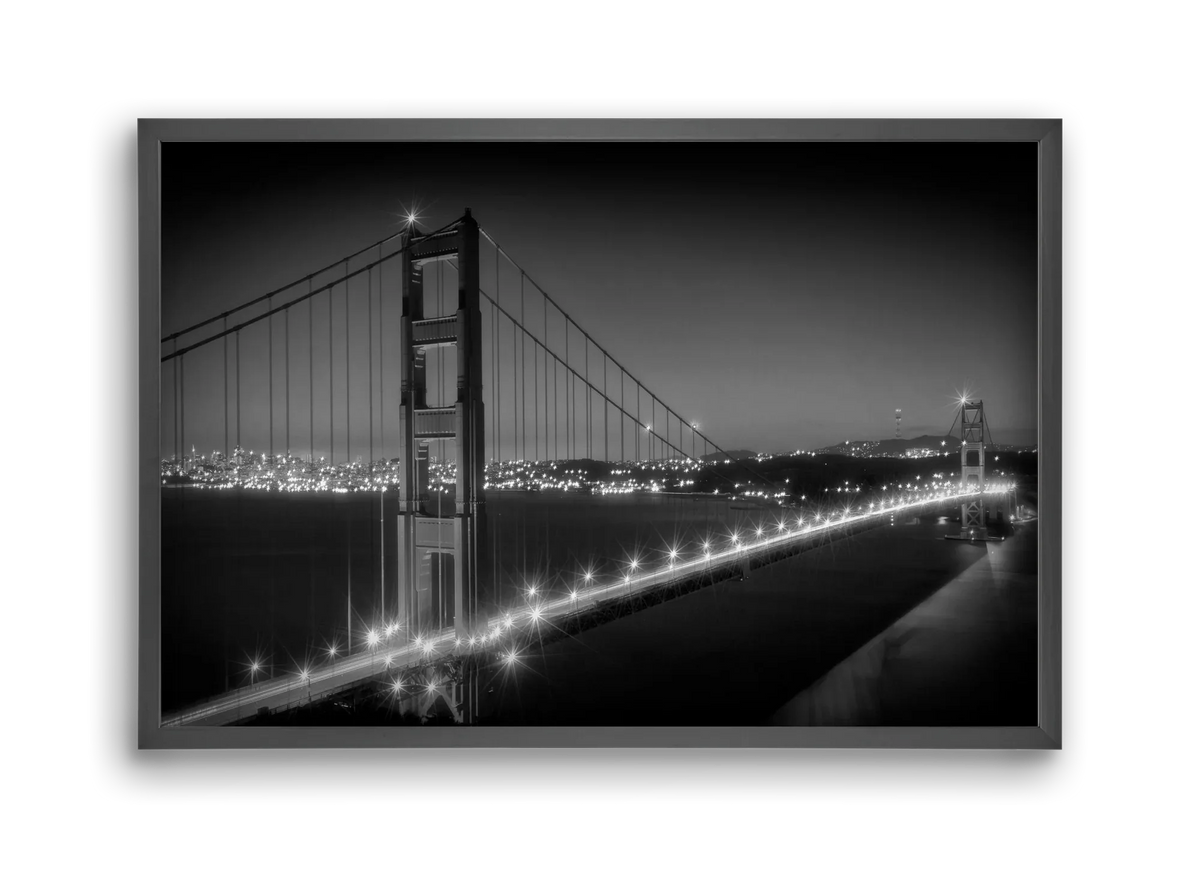 Evening Cityscape of Golden Gate Bridge | Monochrome - artbridge