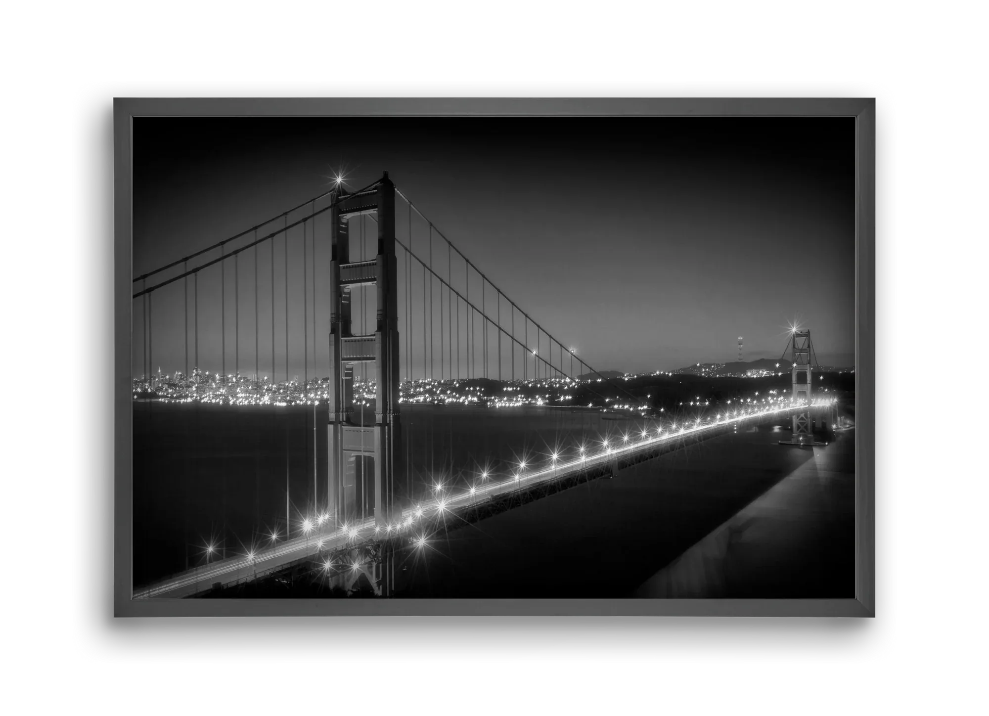 Evening Cityscape of Golden Gate Bridge | Monochrome - artbridge