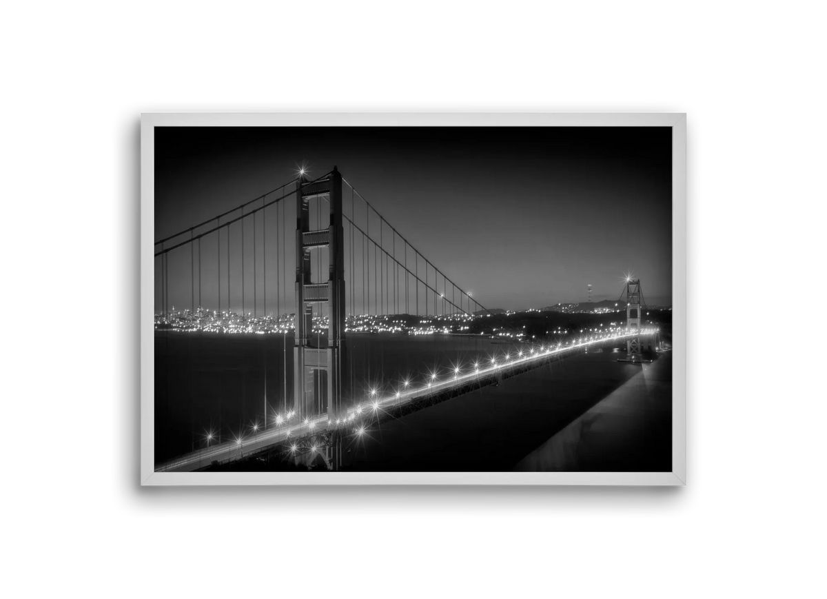 Evening Cityscape of Golden Gate Bridge | Monochrome - artbridge