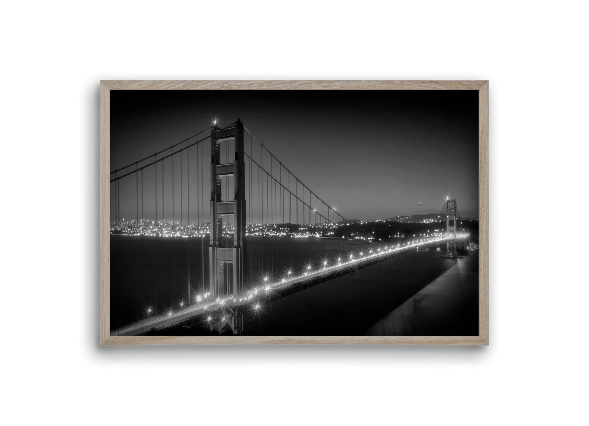Evening Cityscape of Golden Gate Bridge | Monochrome - artbridge