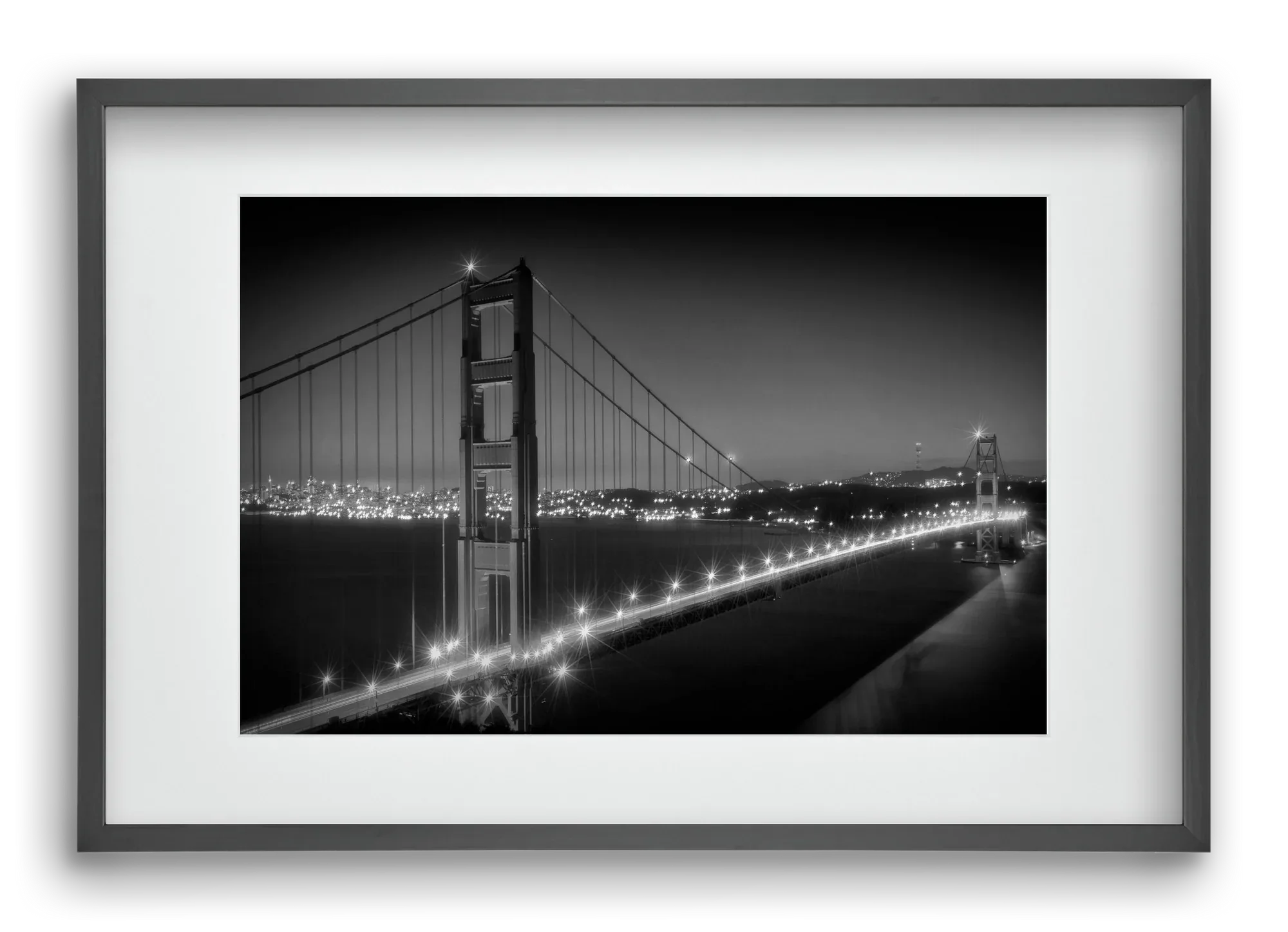Evening Cityscape of Golden Gate Bridge | Monochrome - artbridge