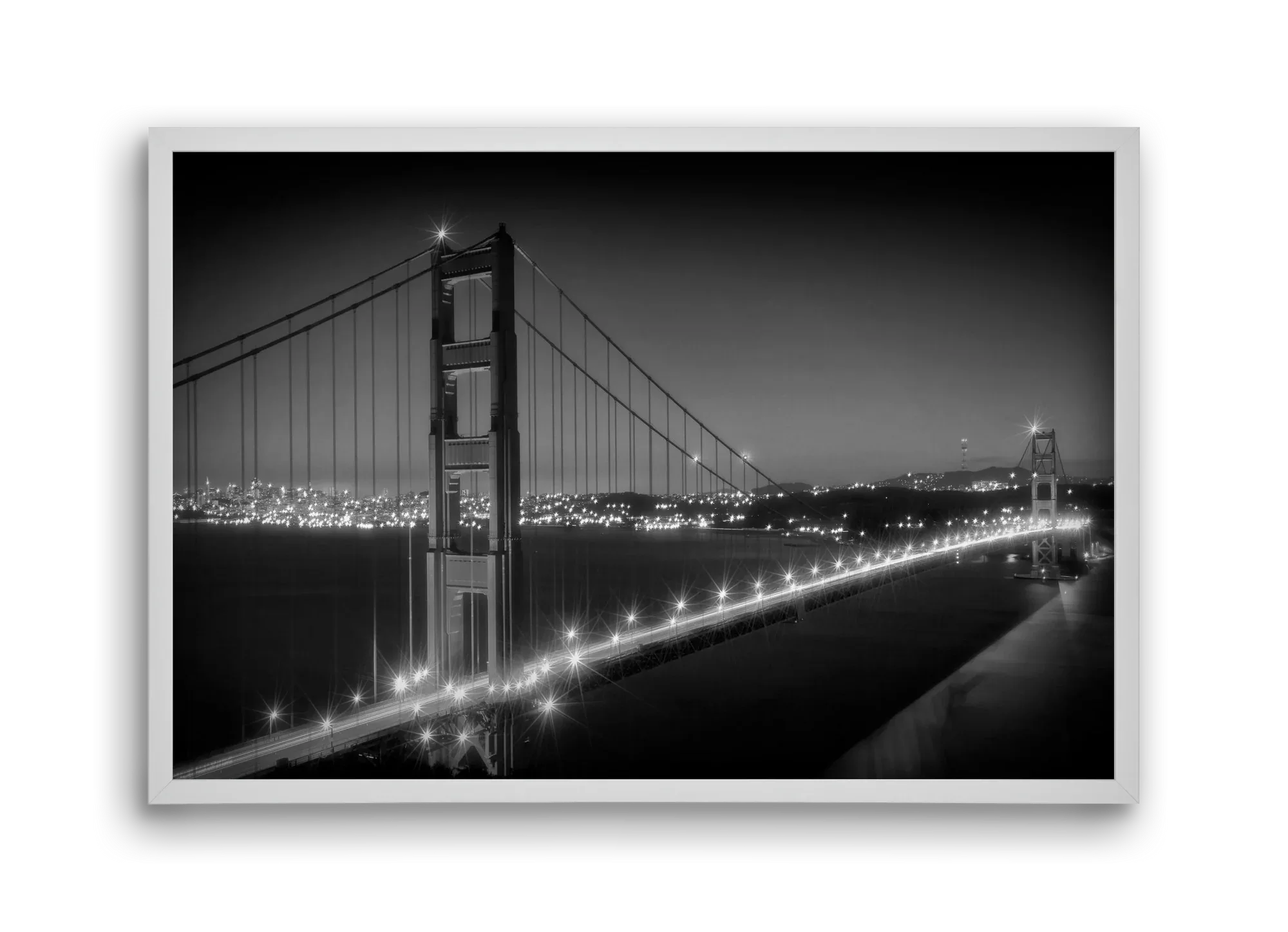 Evening Cityscape of Golden Gate Bridge | Monochrome - artbridge