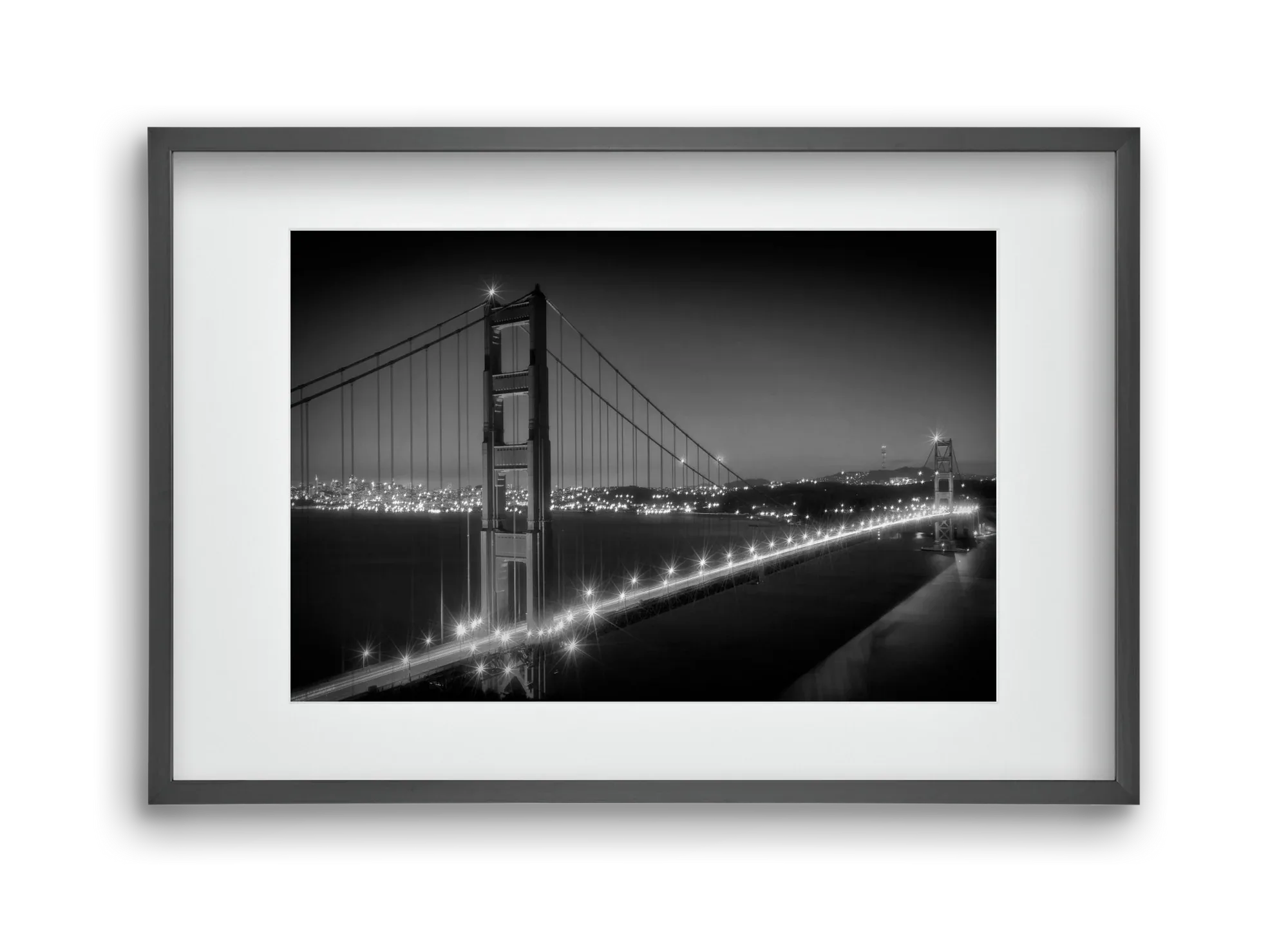 Evening Cityscape of Golden Gate Bridge | Monochrome - artbridge