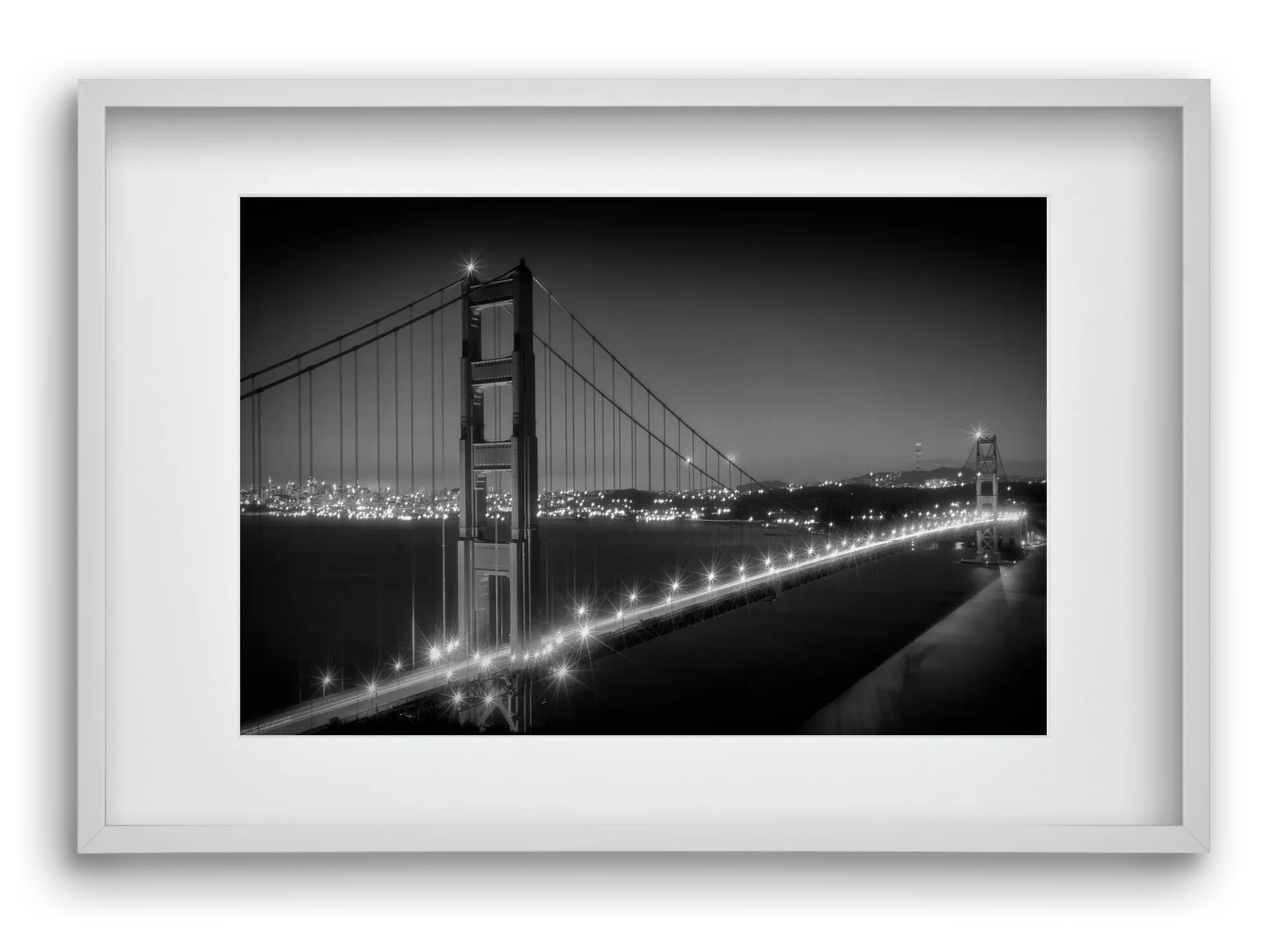 Evening Cityscape of Golden Gate Bridge | Monochrome - artbridge