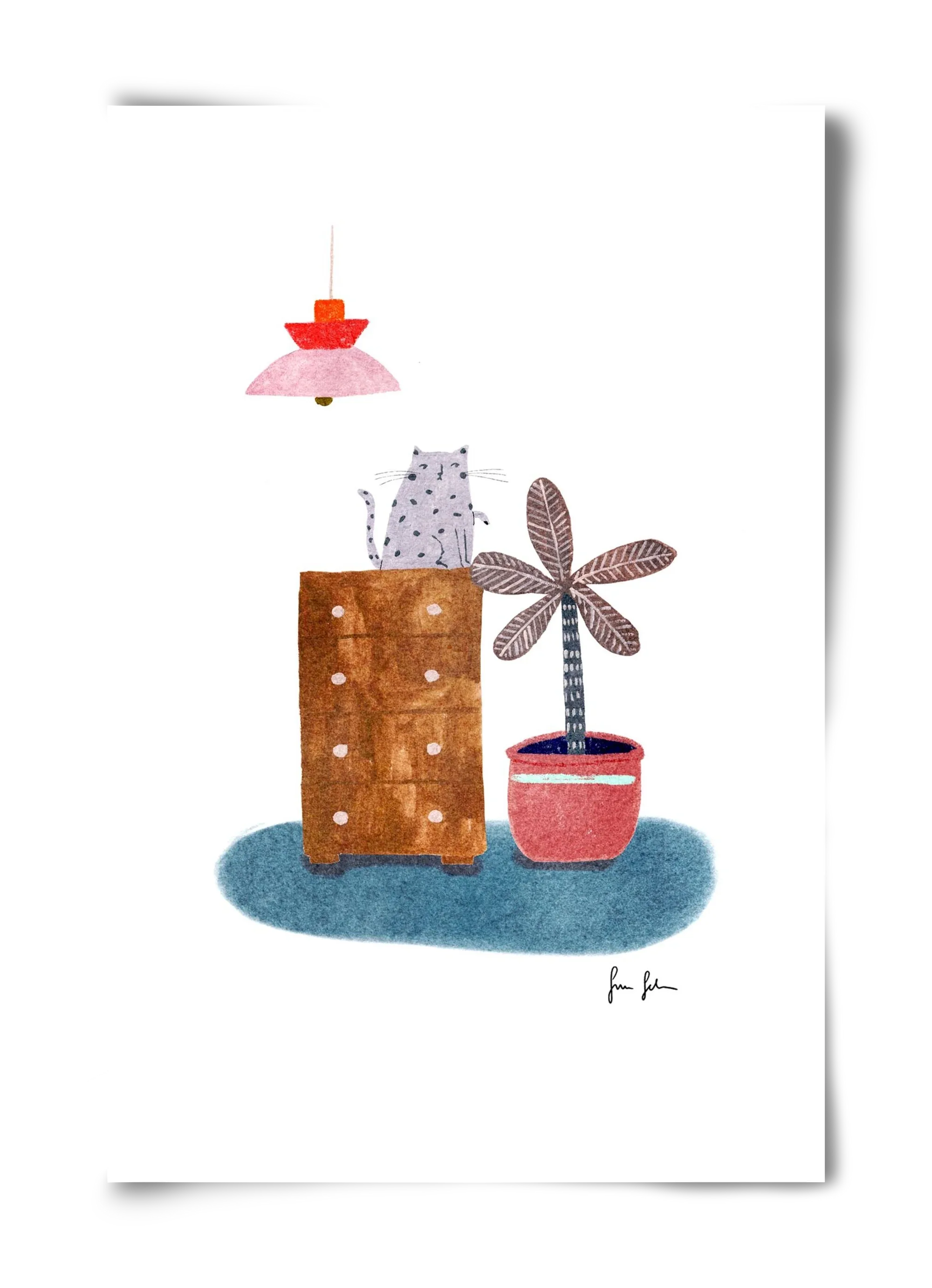 Interior with cat - artbridge