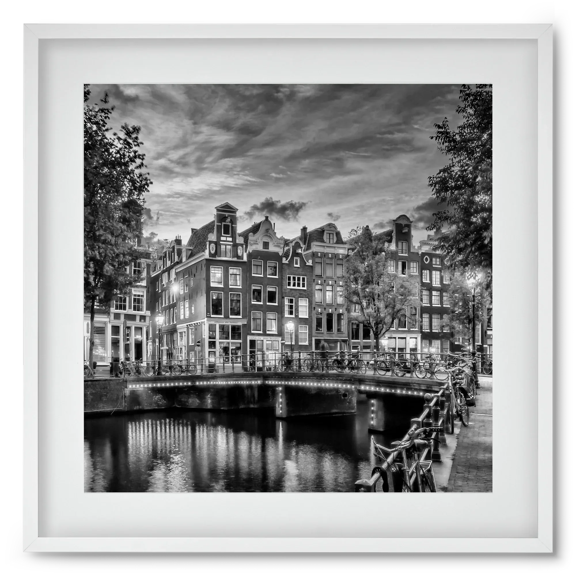AMSTERDAM Idyllic impression from Singel | Monochrome - artbridge