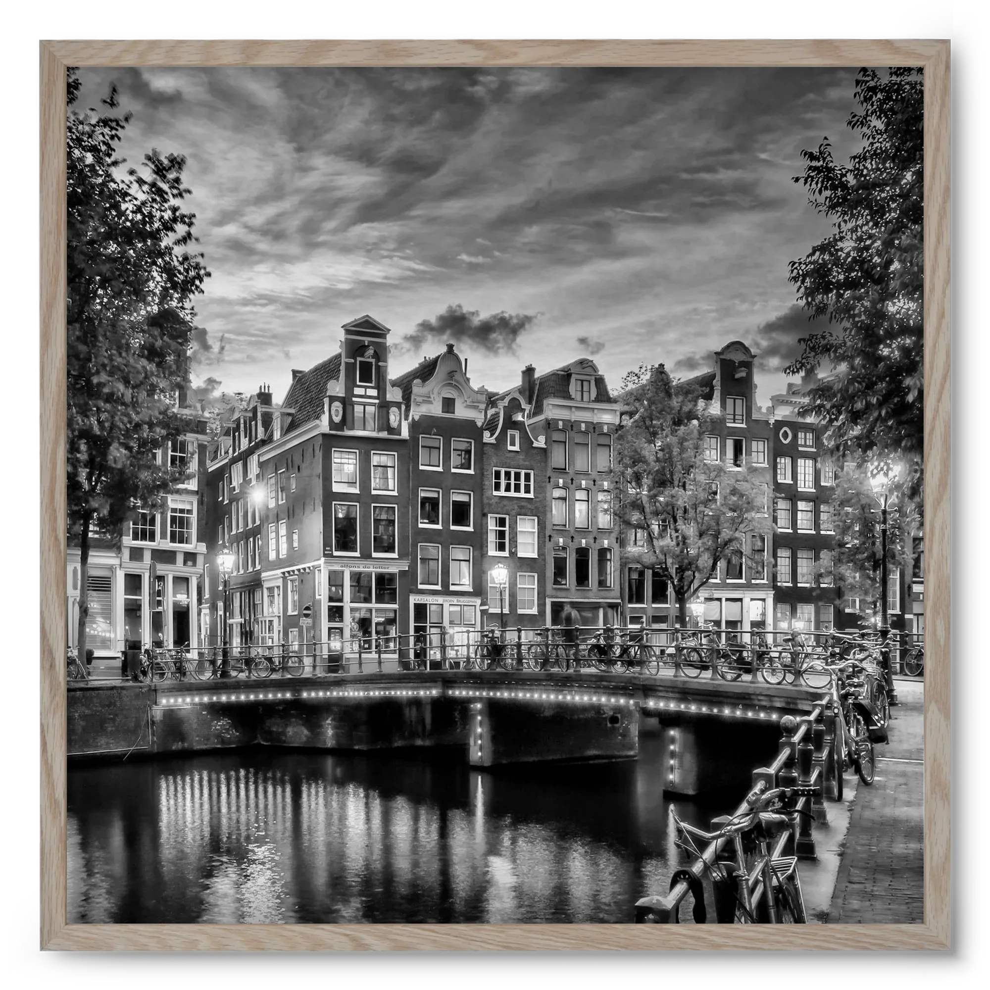 AMSTERDAM Idyllic impression from Singel | Monochrome - artbridge