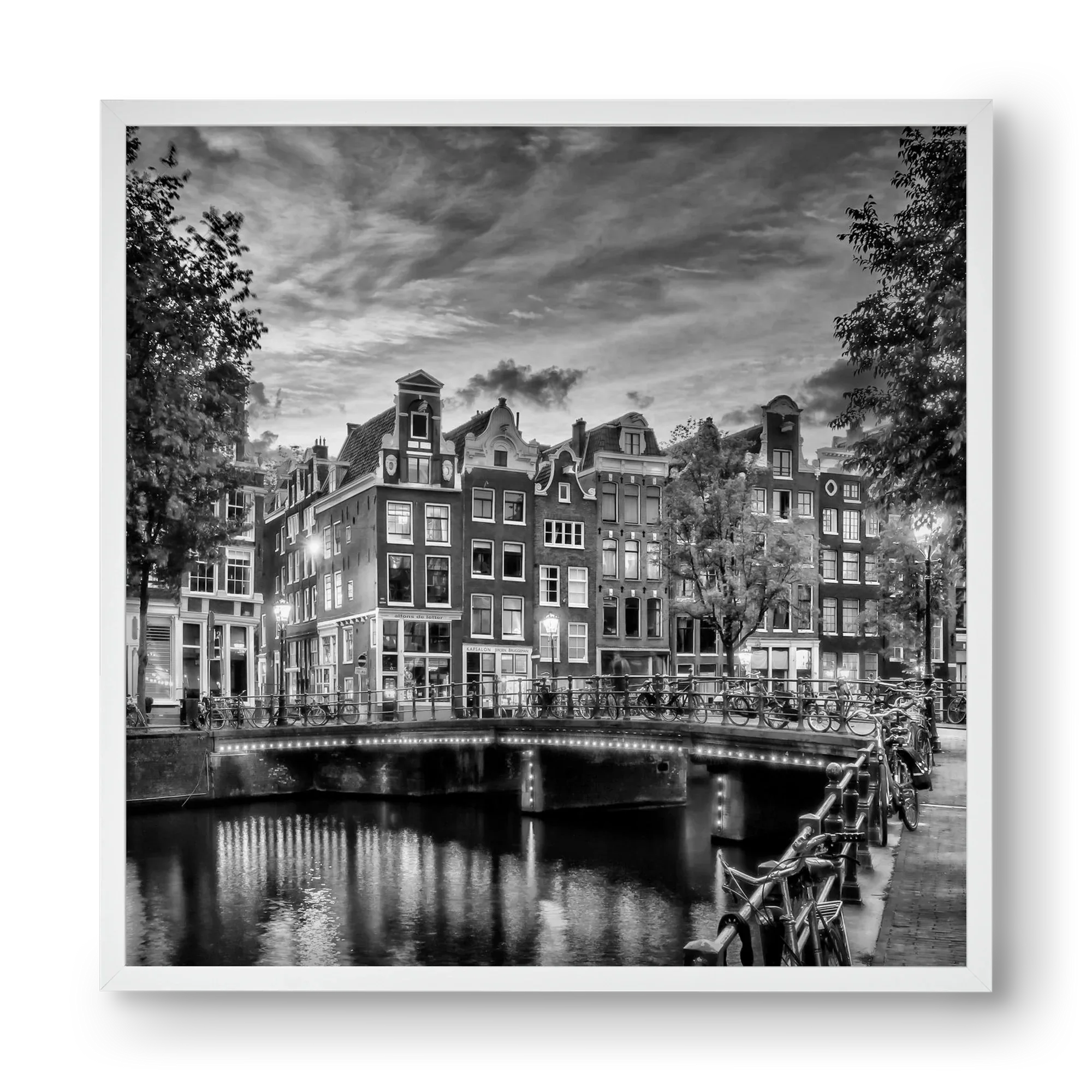 AMSTERDAM Idyllic impression from Singel | Monochrome - artbridge