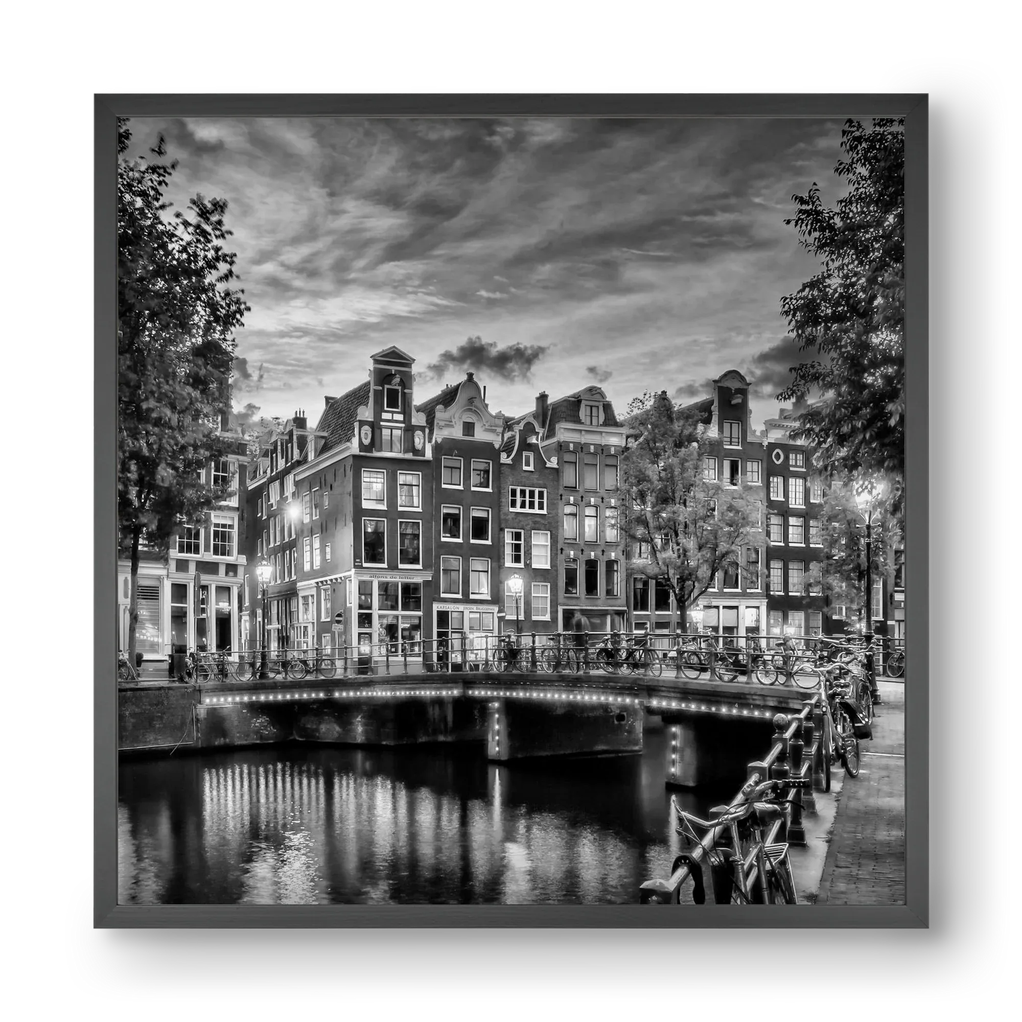 AMSTERDAM Idyllic impression from Singel | Monochrome - artbridge