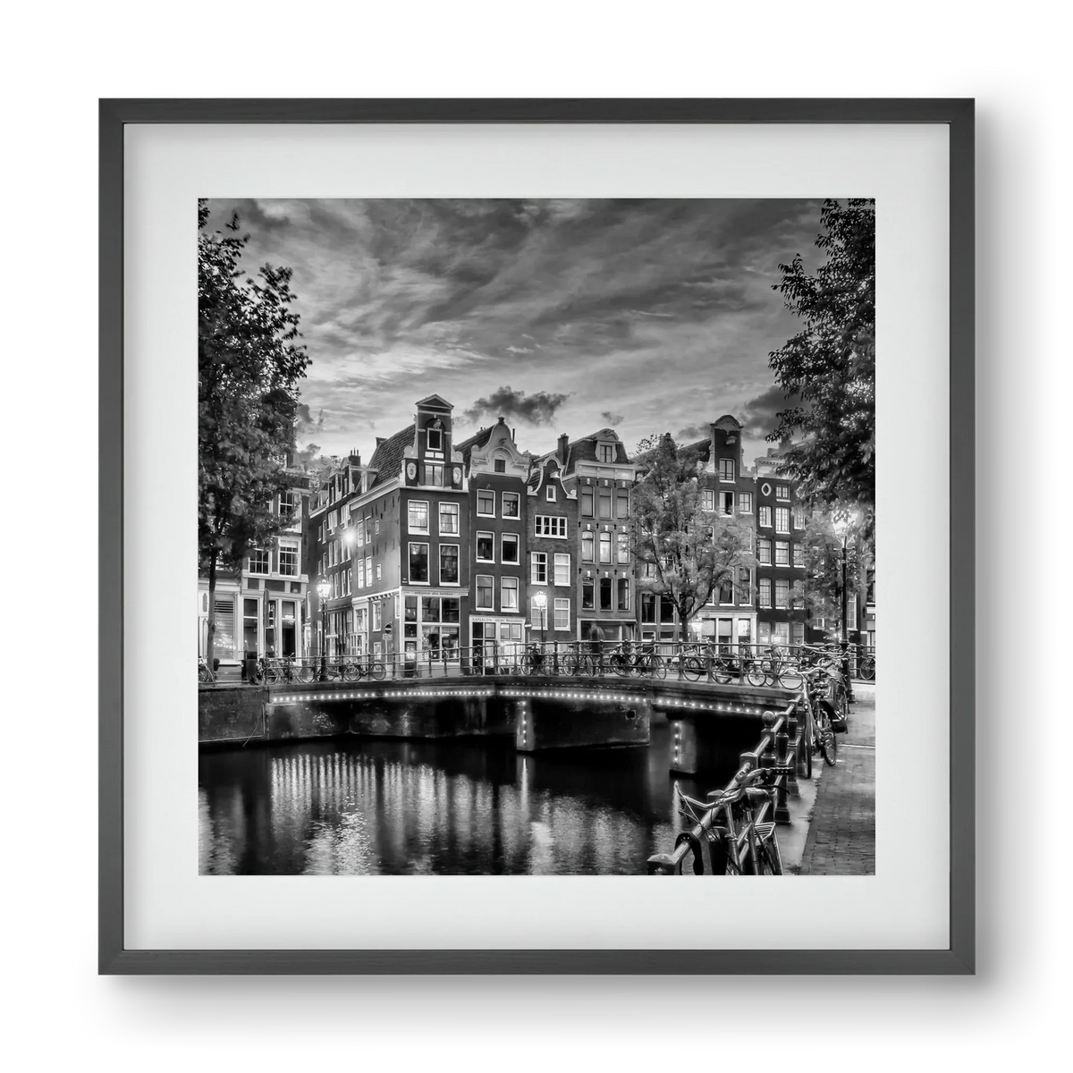 AMSTERDAM Idyllic impression from Singel | Monochrome - artbridge