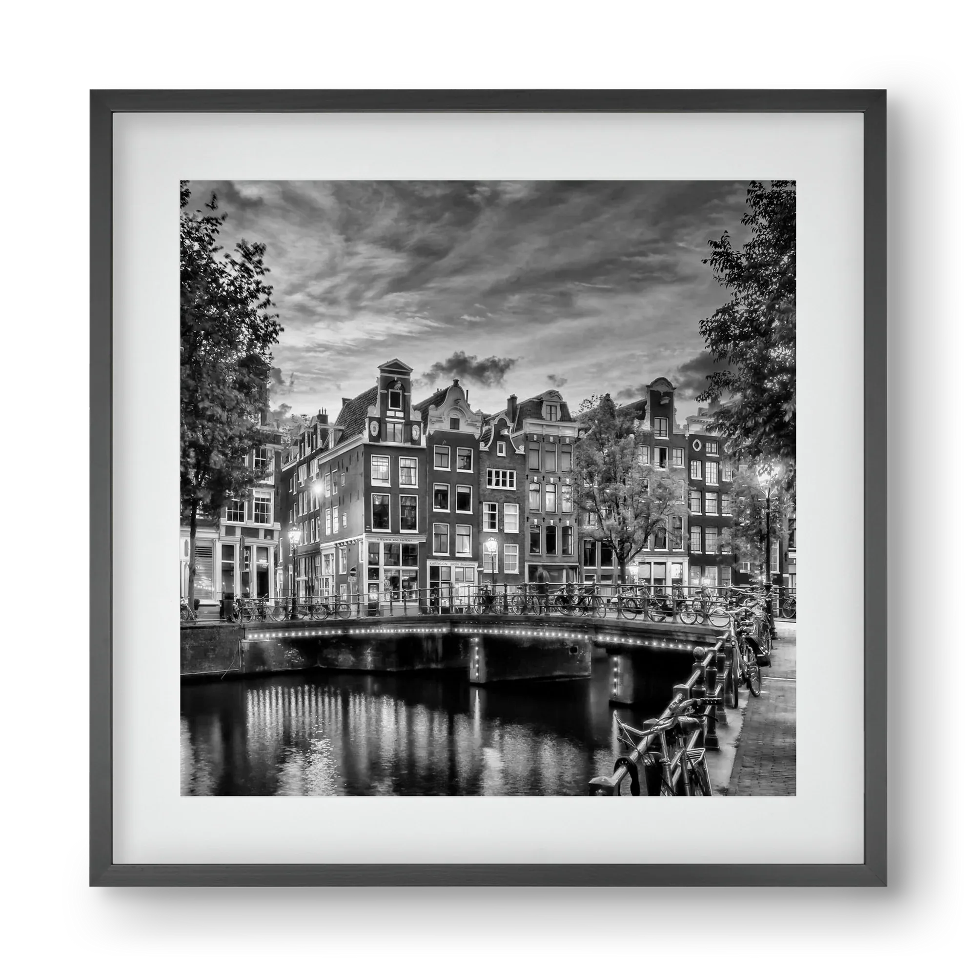 AMSTERDAM Idyllic impression from Singel | Monochrome - artbridge
