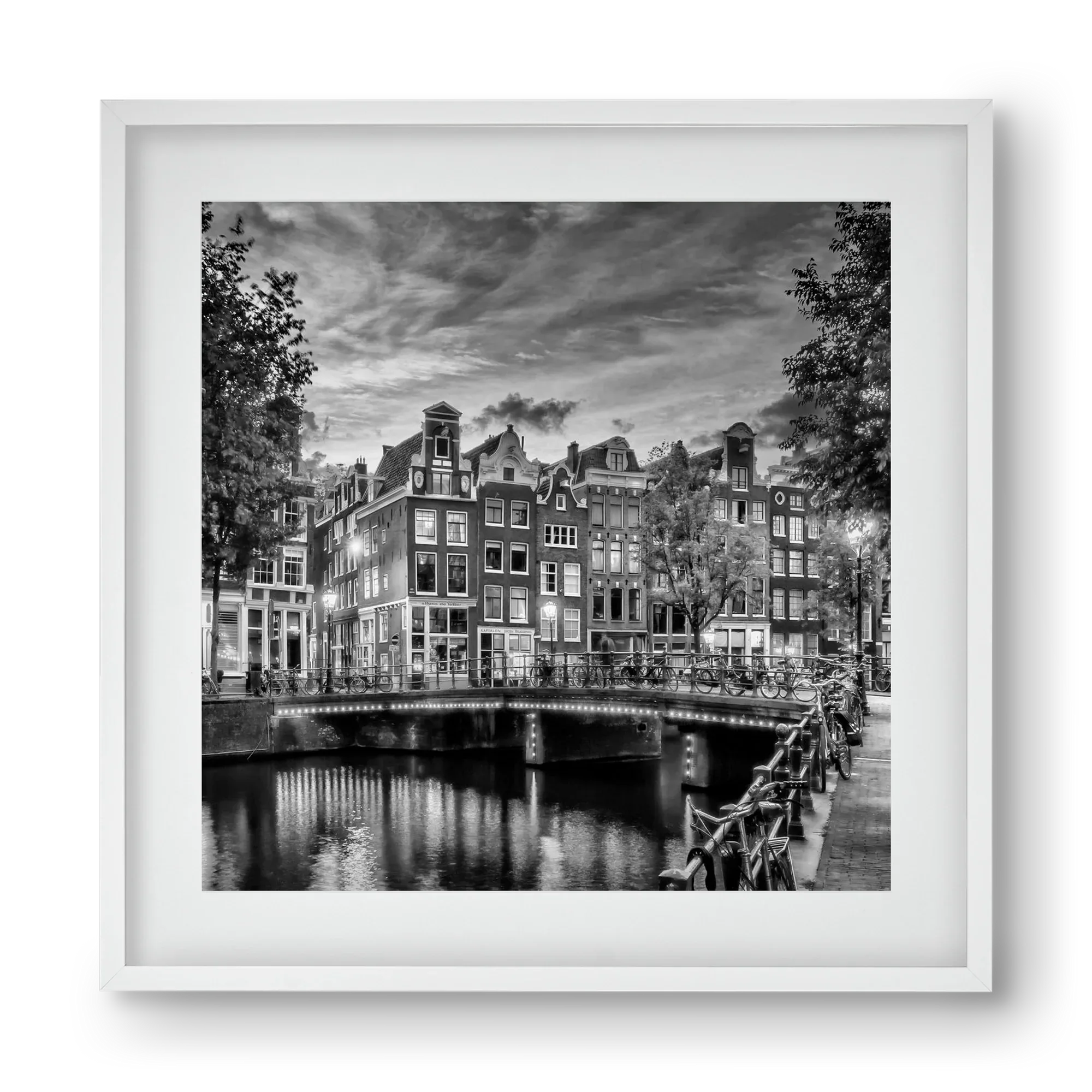 AMSTERDAM Idyllic impression from Singel | Monochrome - artbridge