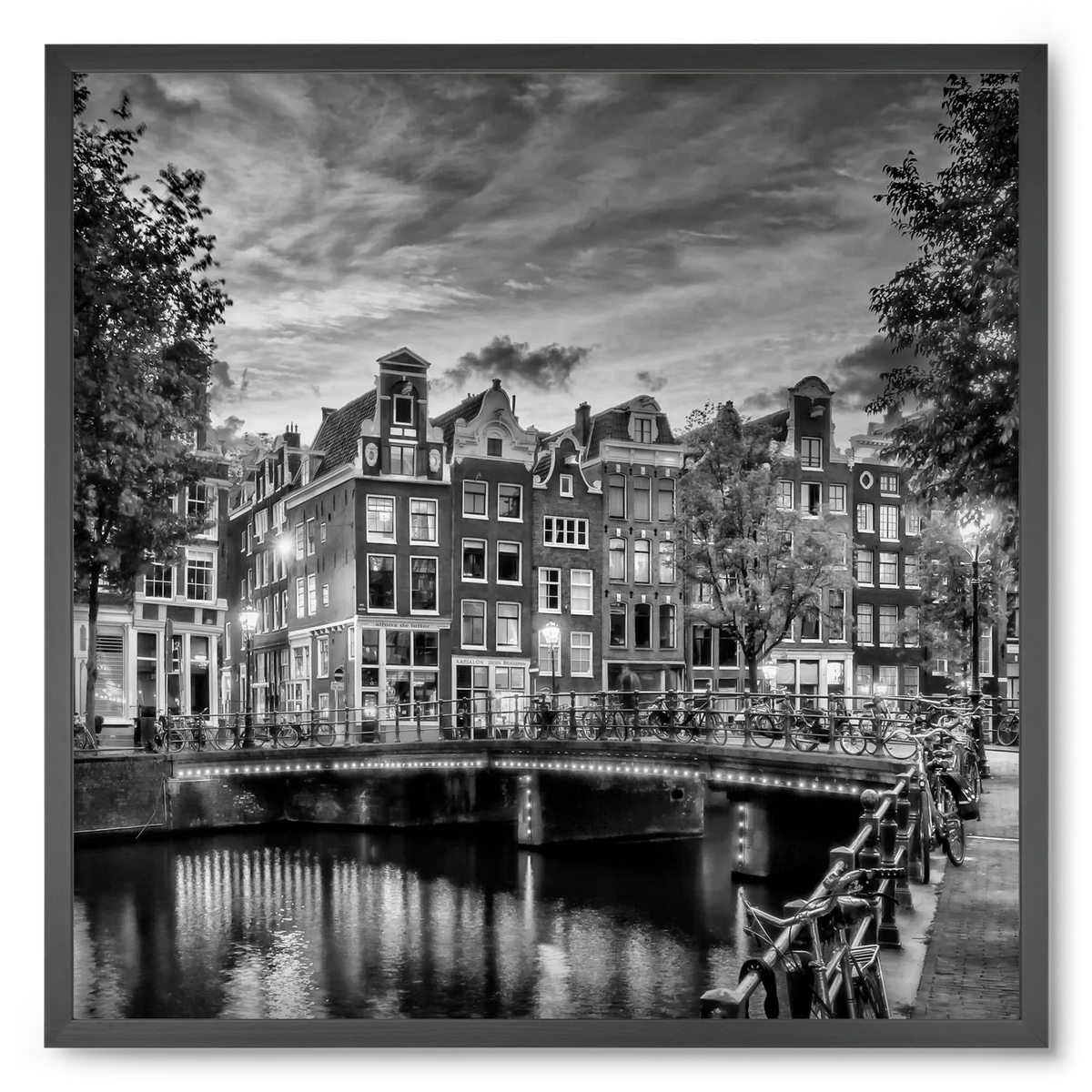 AMSTERDAM Idyllic impression from Singel | Monochrome - artbridge